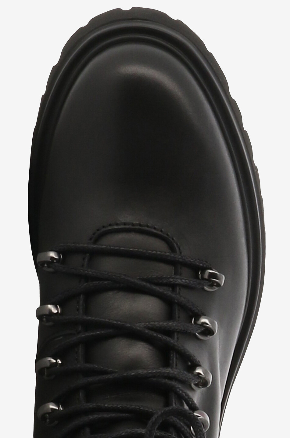 Bottines à lacets plates en cuir lisse Wyler