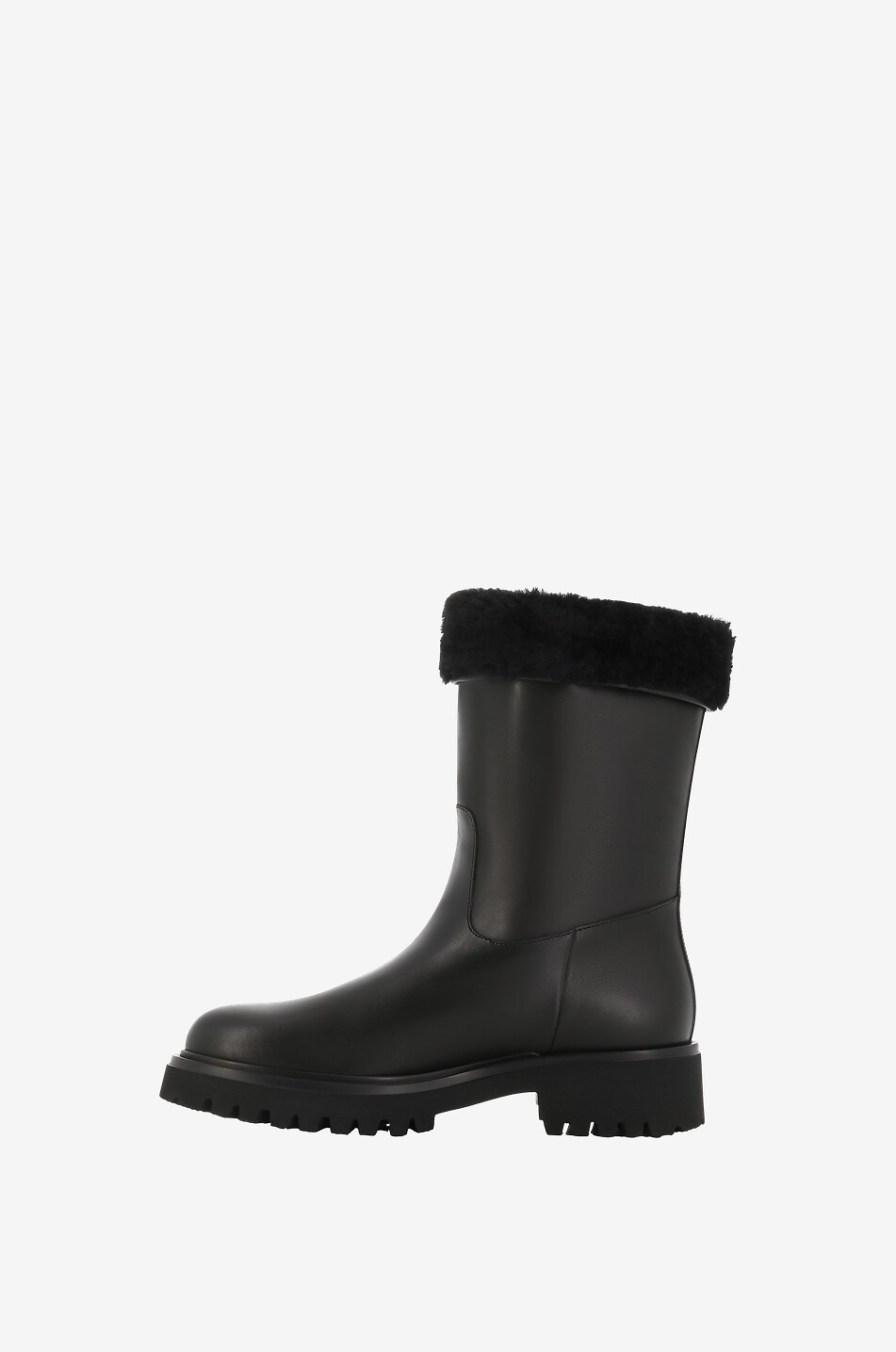 BONGENIE Wiki leather and shearling ankle boots Women BLACK 4