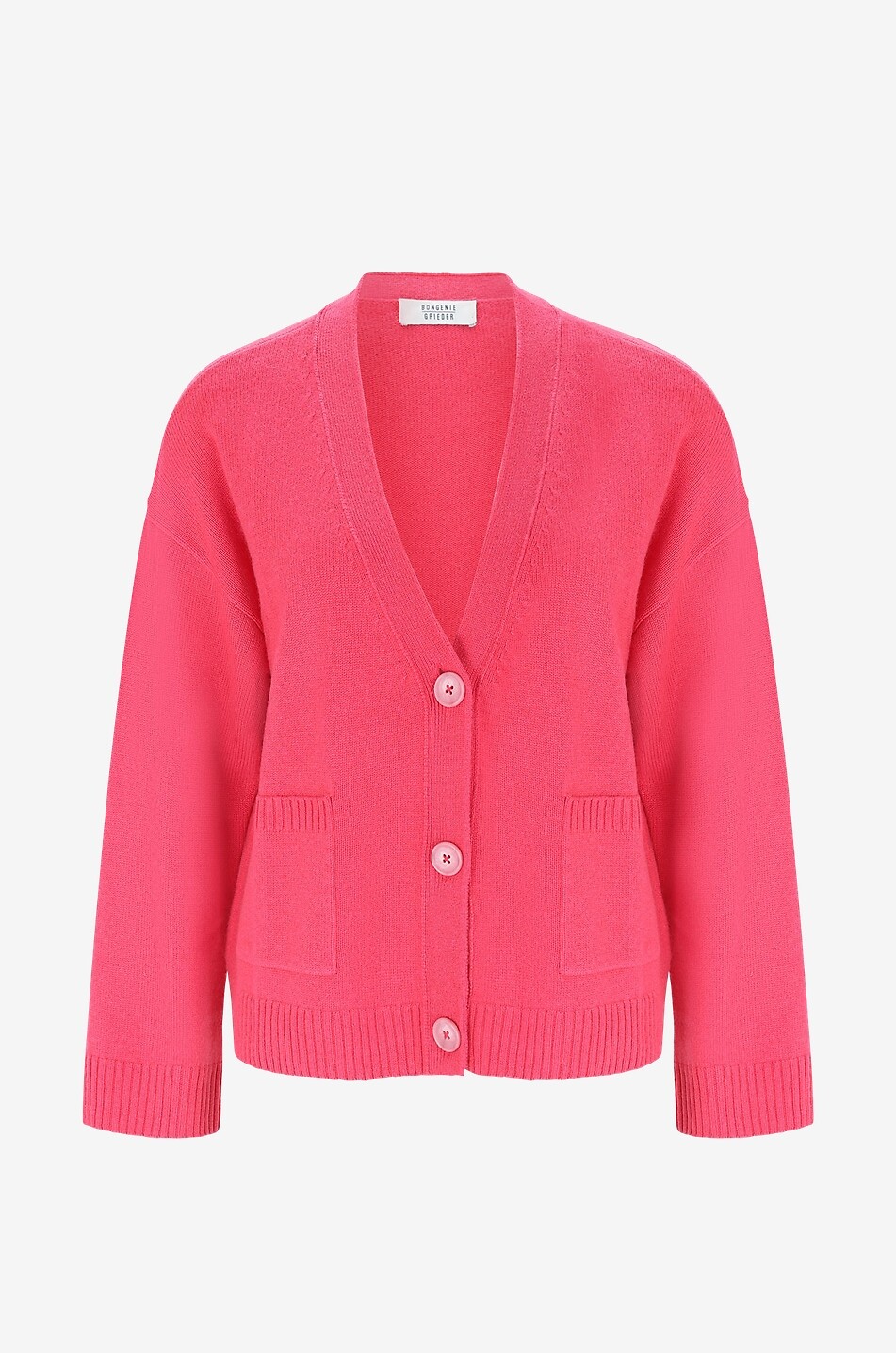 BONGENIE Boxy V-neck cashmere cardigan Women PINK 1