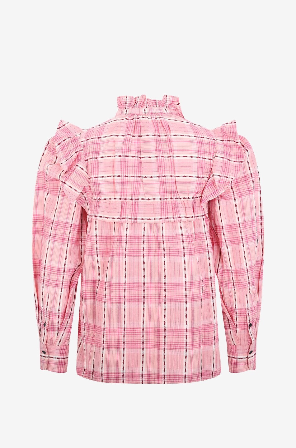 MARANT ETOILE Chemise à carreaux en voile de coton Idety Femme ROSE 2