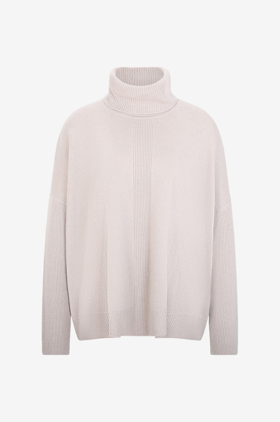 Pull ample en cachemire à col roulé et détails côtelés