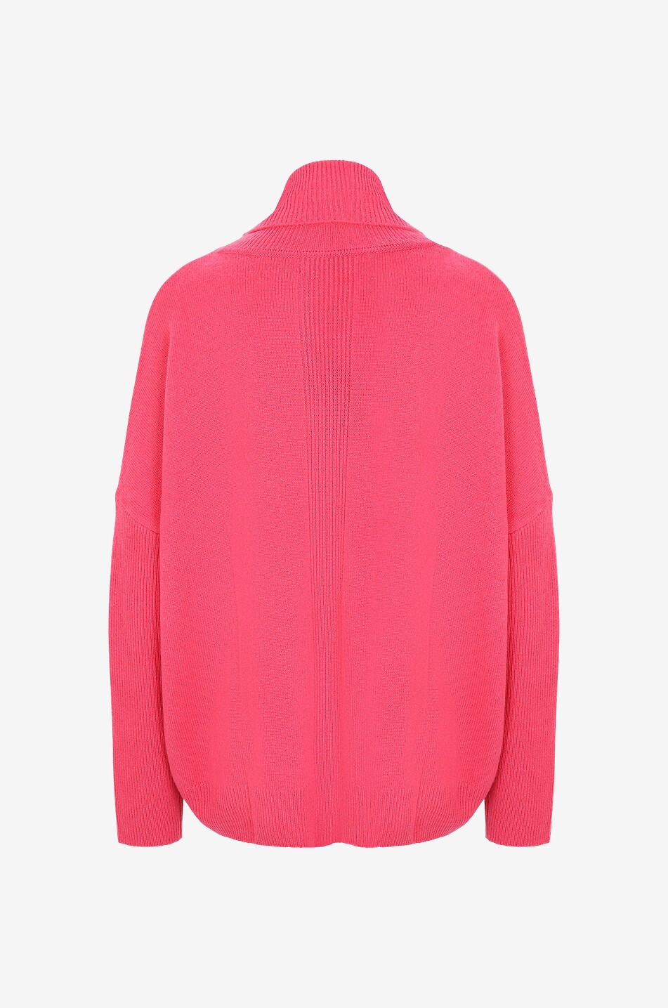 BONGÉNIE Pull ample en cachemire à col roulé et détails côtelés Femme ROSE 2