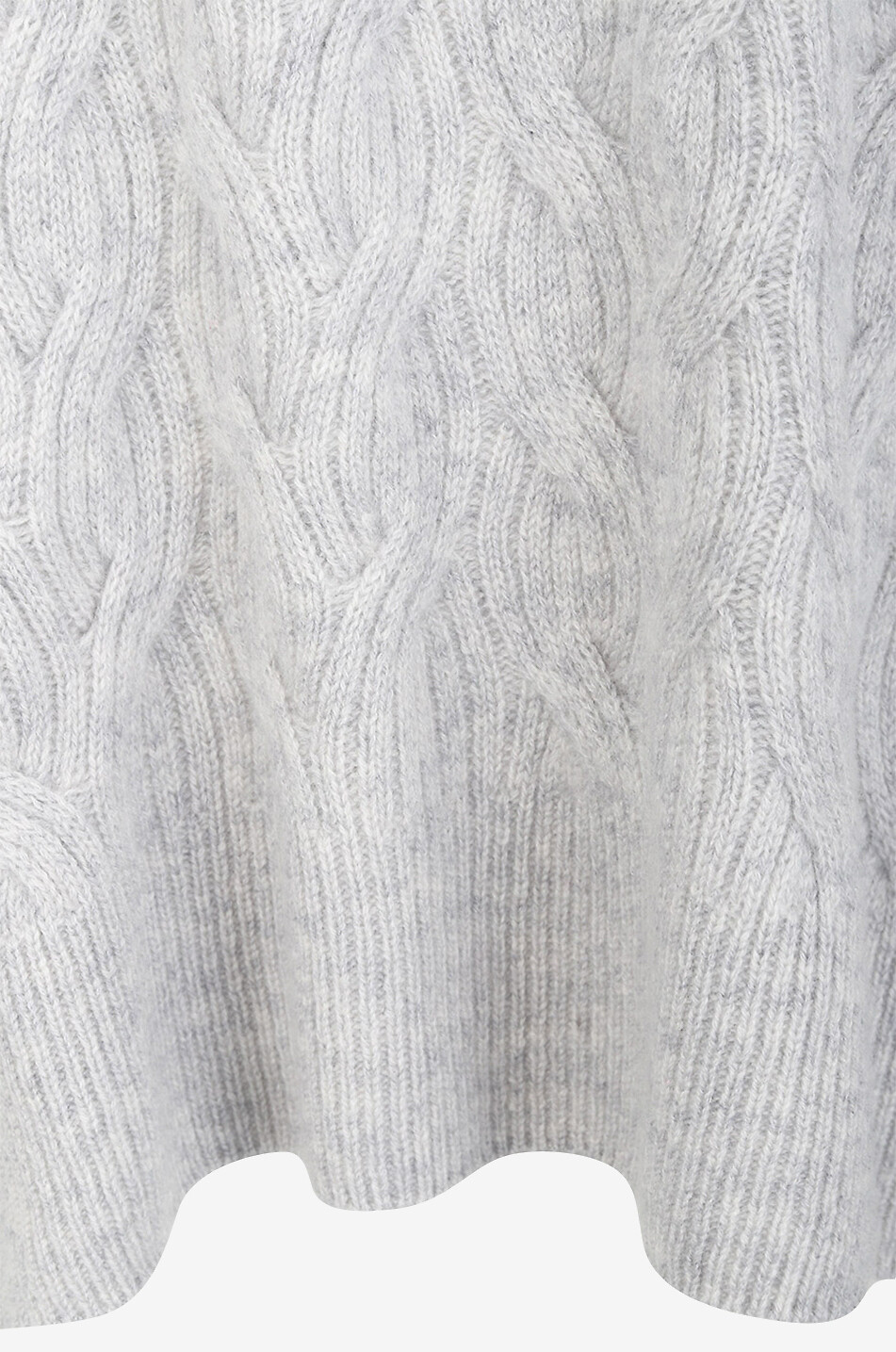 BONGÉNIE Pull torsadé à col entonnoir en cachemire Femme GRIS 3