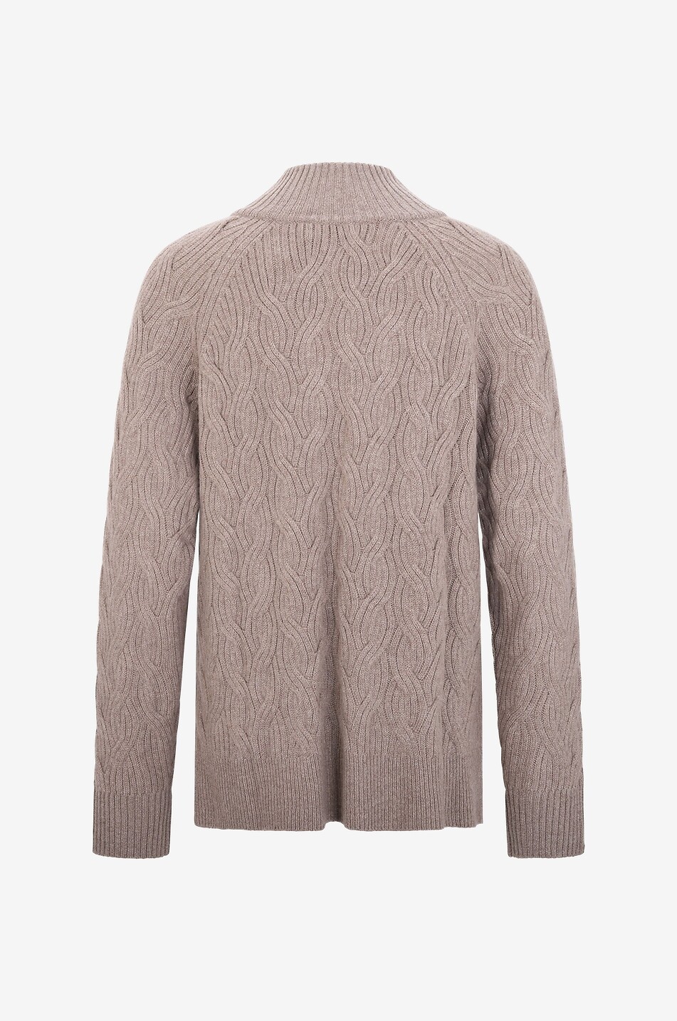 Zopfstrickpullover aus Kaschmir mit Trichterkragen