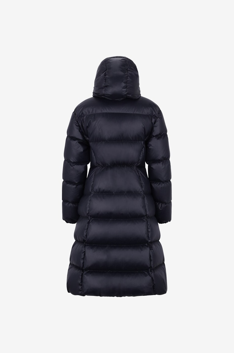 MONCLER Lange Daunenjacke mit Kapuze Selenga Damen DUNKELBLAU 2