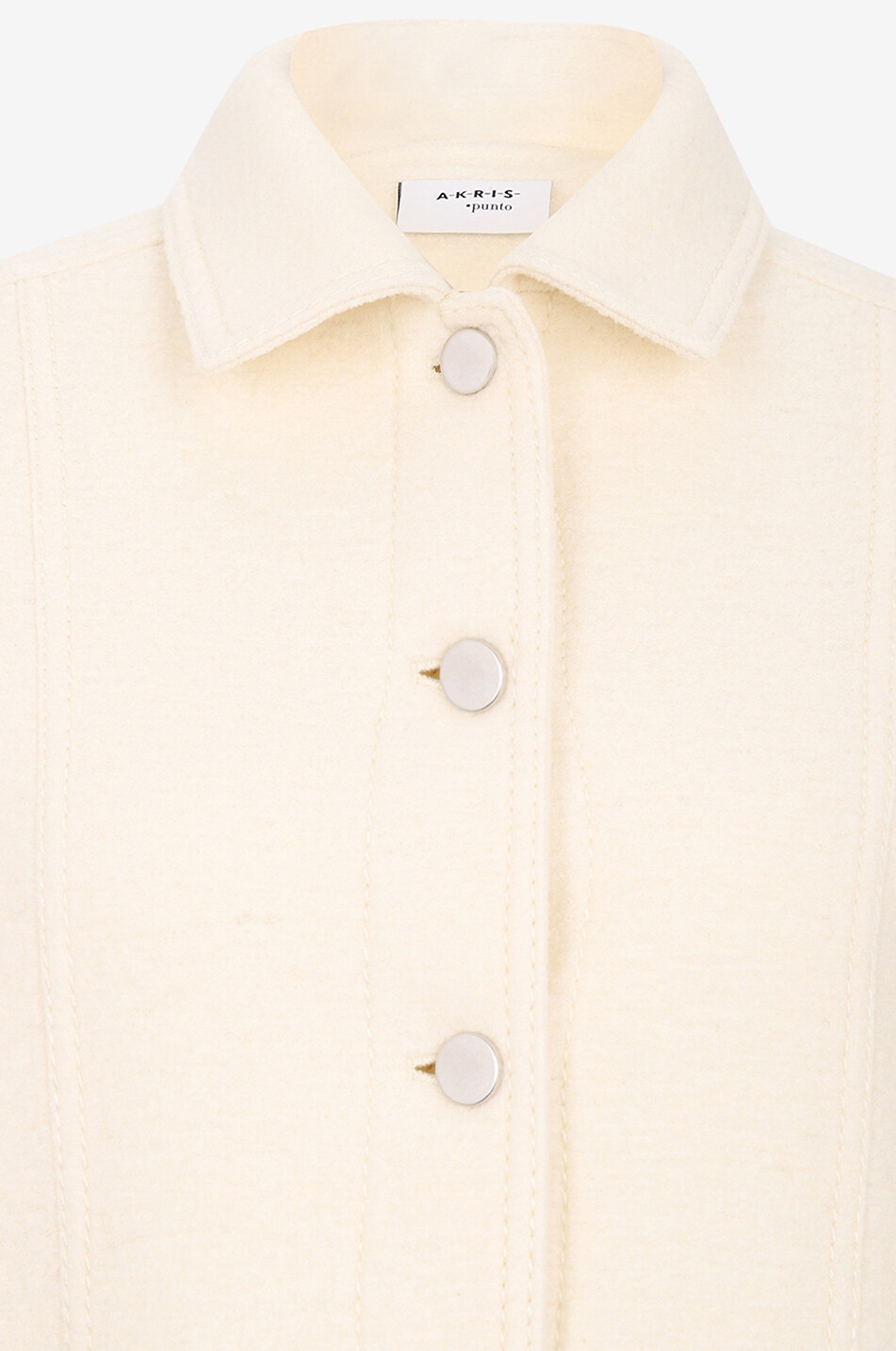 AKRIS PUNTO Wool jacket with side zips Women EGGSHELL 3