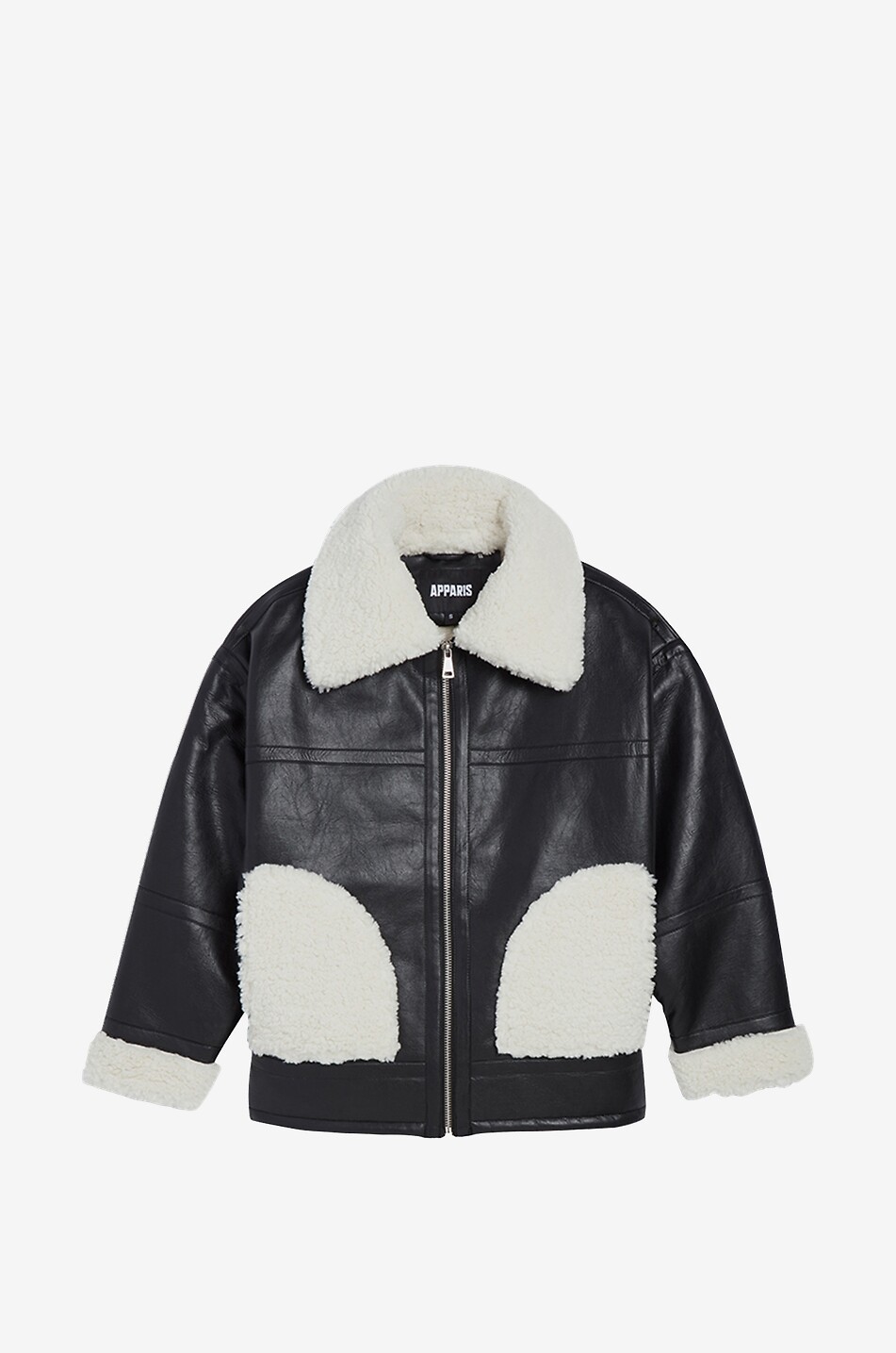 APPARIS Catalina bi-material unisex bomber jacket Women BLACK 1