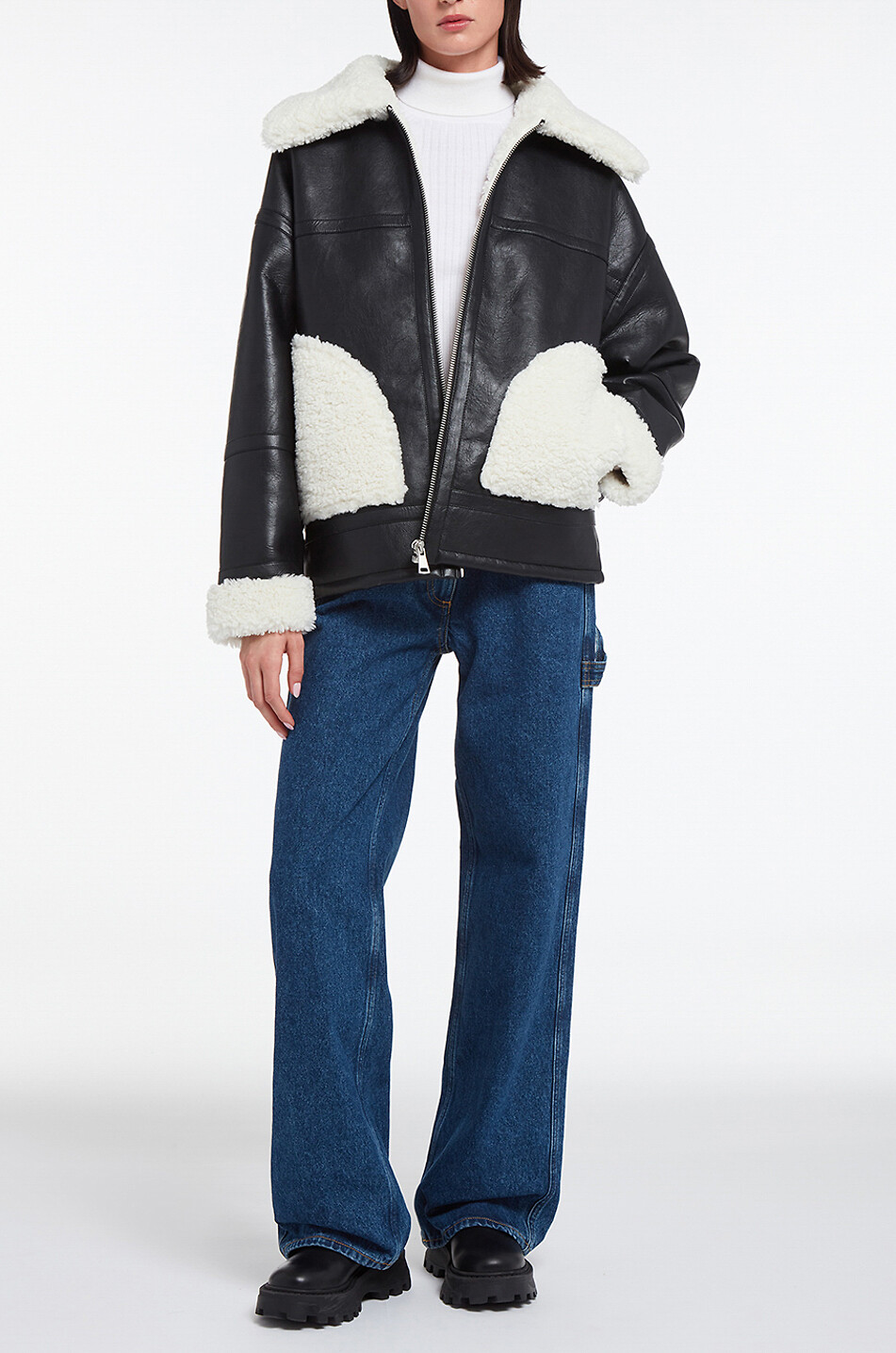 Catalina bi-material unisex bomber jacket