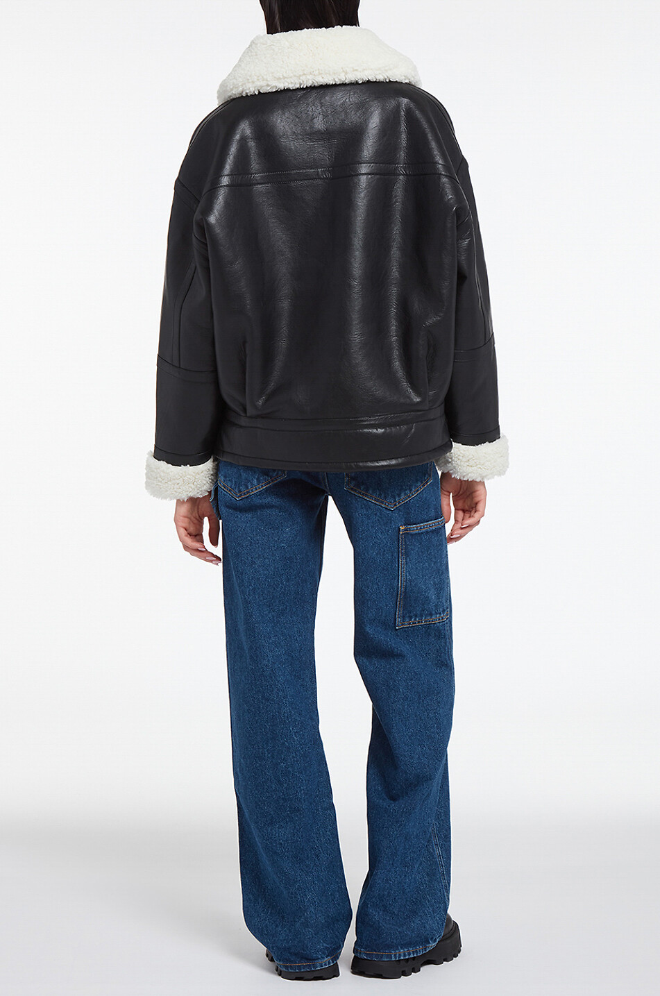 APPARIS Catalina bi-material unisex bomber jacket Women BLACK 4