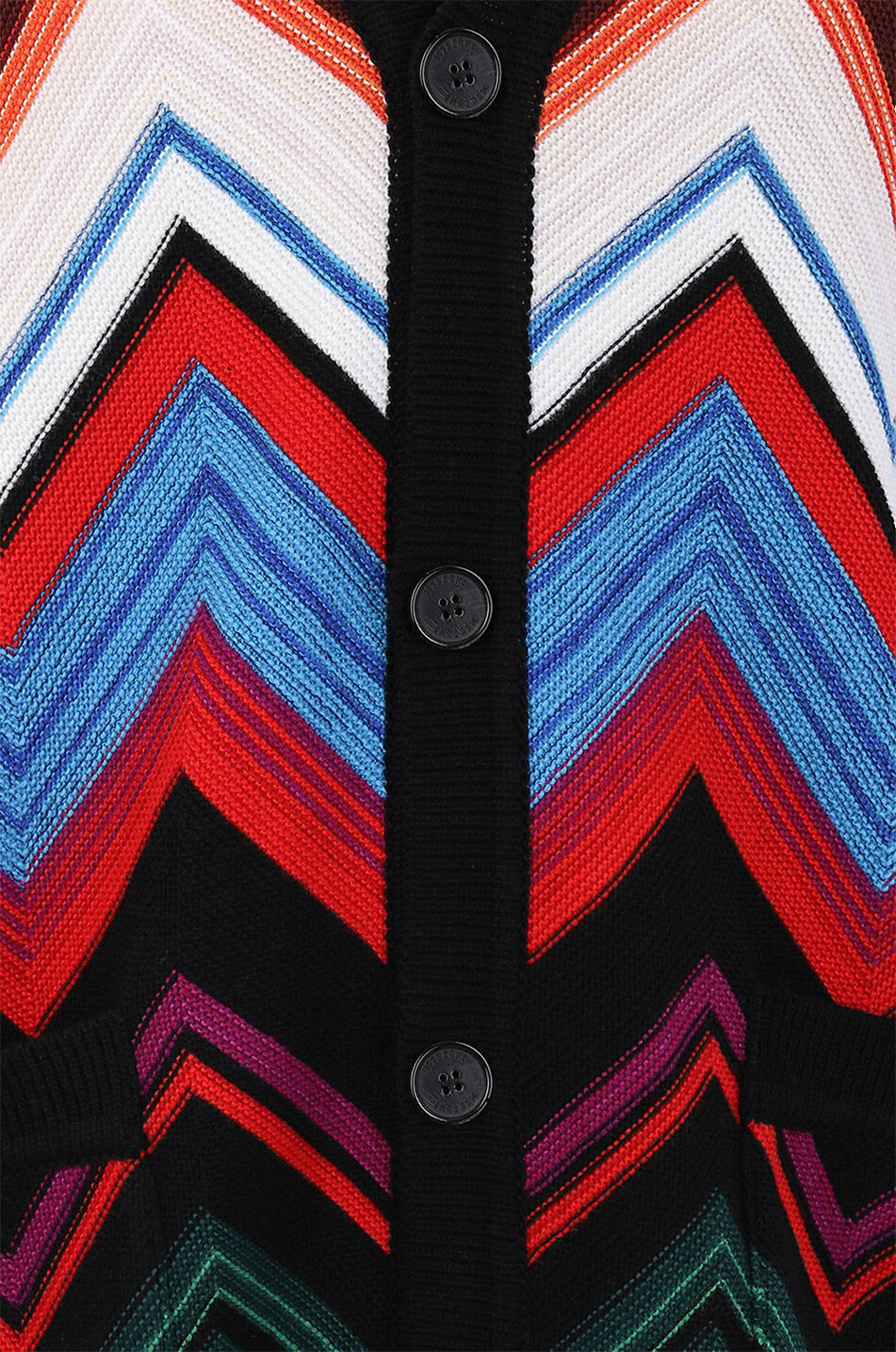 Fischgrätenjacquard-Cardigan mit V-Ausschnitt
