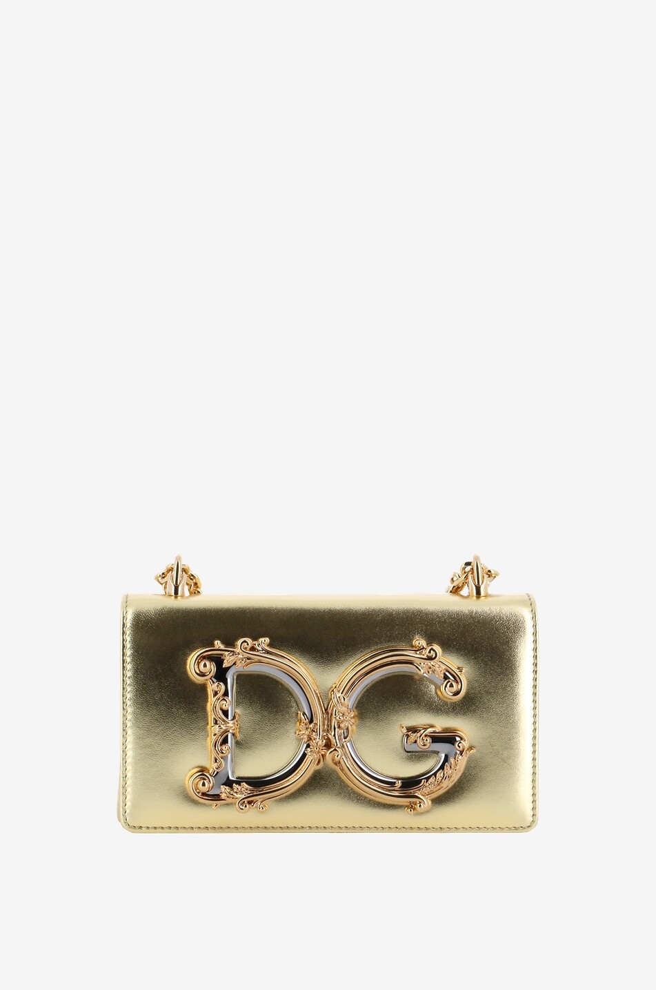 DG Girl golden leather mini shoulder bag DOLCE GABBANA Bongenie