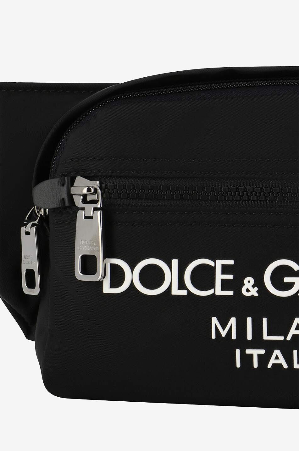 Rubber logo adorned small nylon belt bag