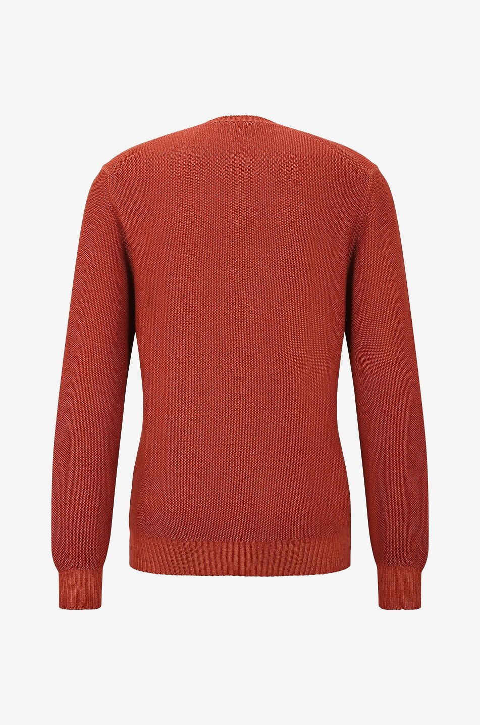 GRAN SASSO Pull point de riz en laine à col rond Homme ORANGE MOYEN 2