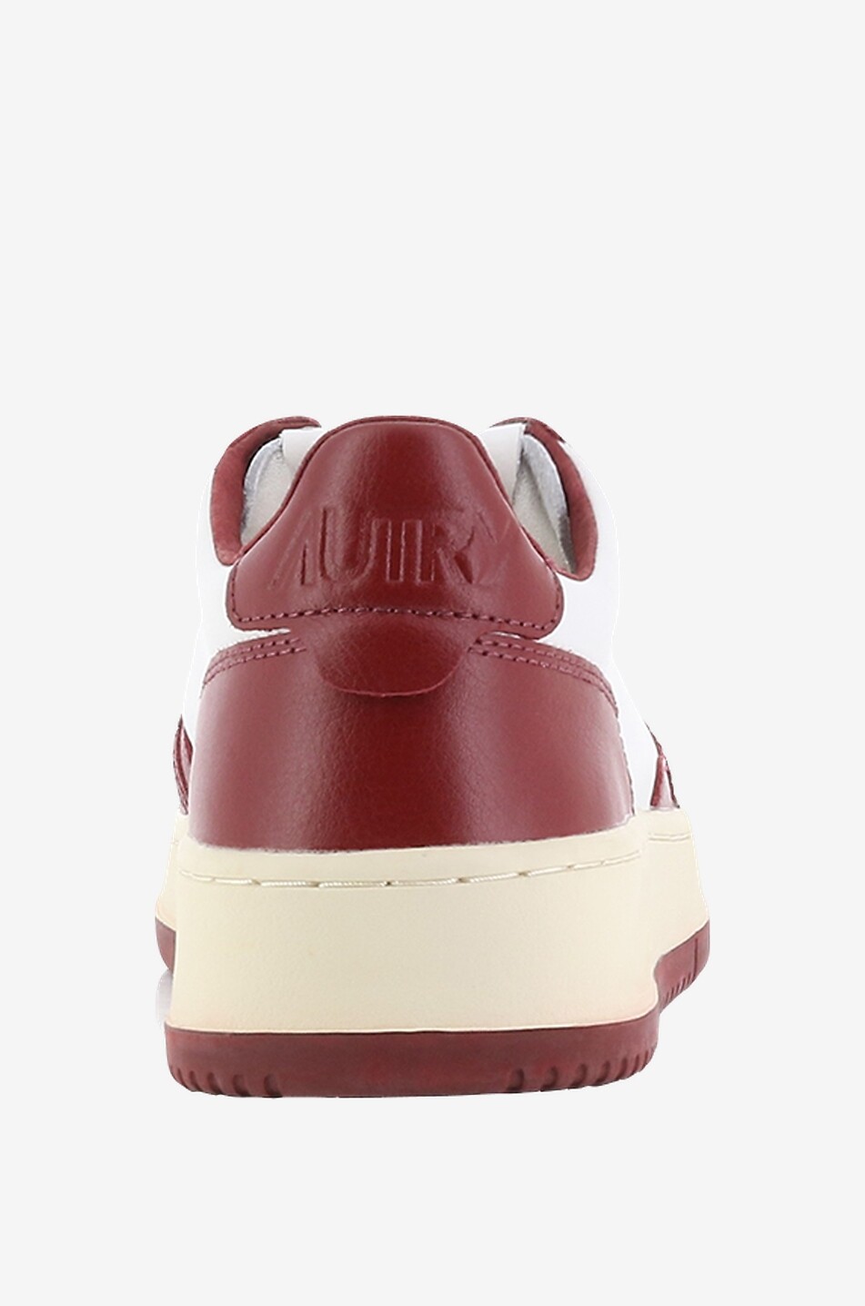 AUTRY Baskets basses en cuir blanc et bordeaux Medalist Femme ROSE FONCÉ 4