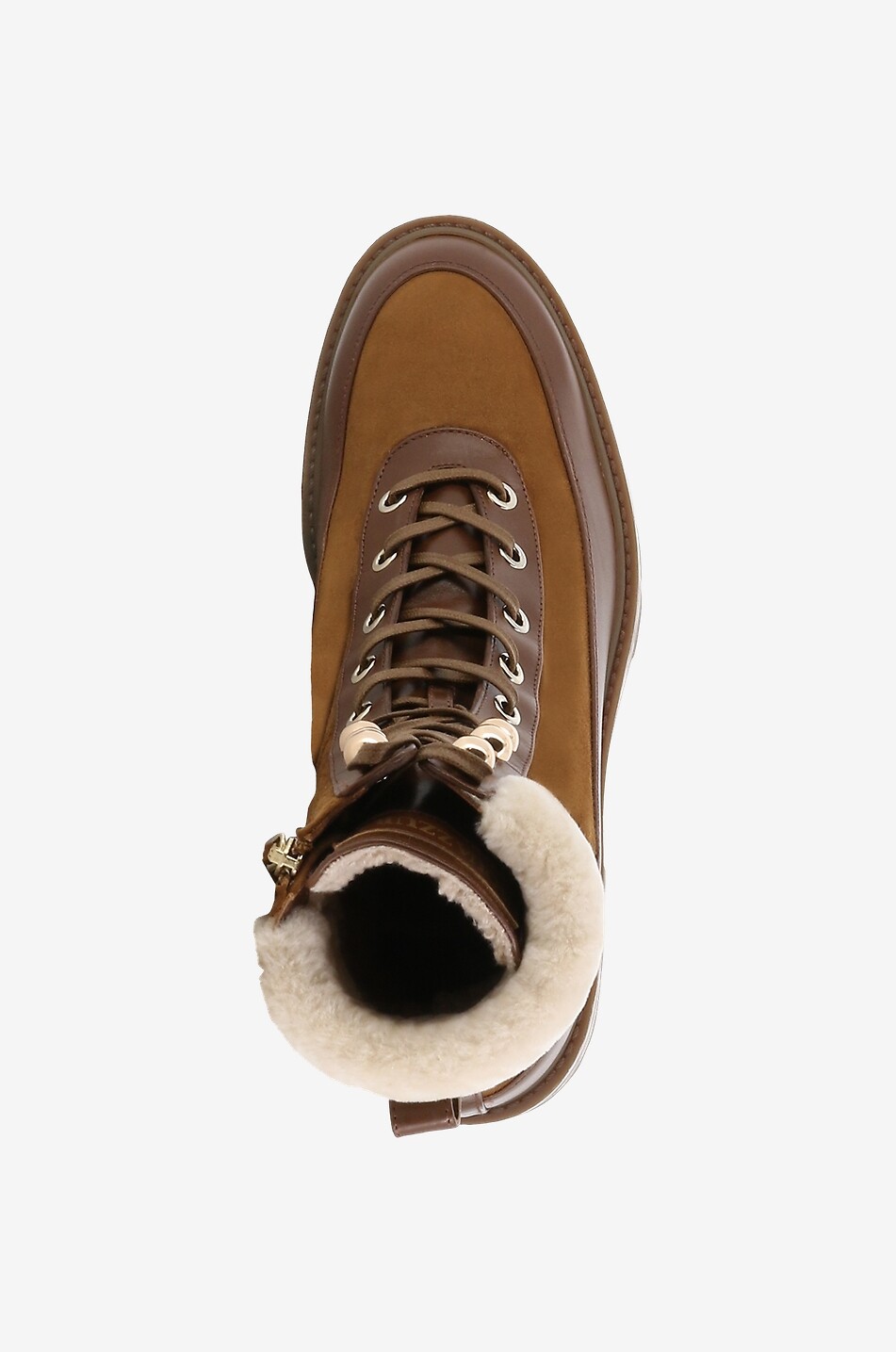 AQUAZZURA Bottines à lacets bi-matière chaudes Very Cortina Femme MARRON 5