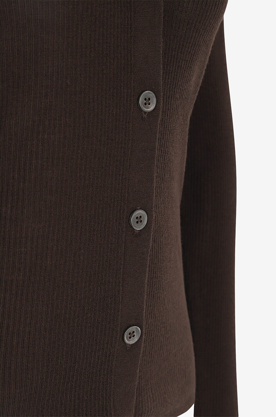 BONGENIE Fine ribbed V-neck button-down cardigan Women BROWN 3