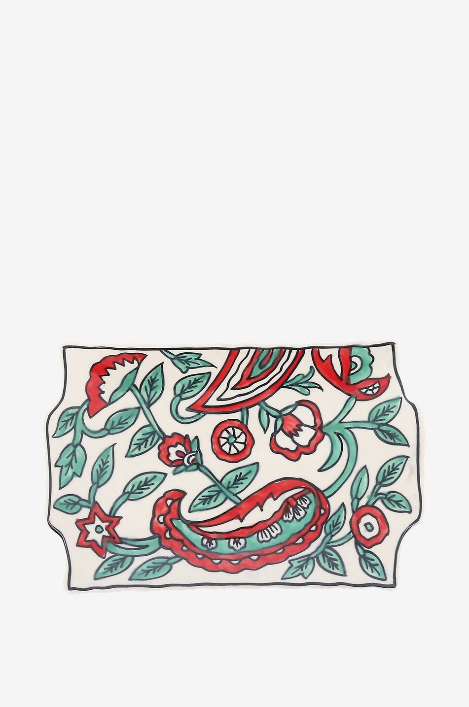 CAROLINE DE BENOIST Petit plat à cake en céramique Blockprint Maison MULTICOLORE 2