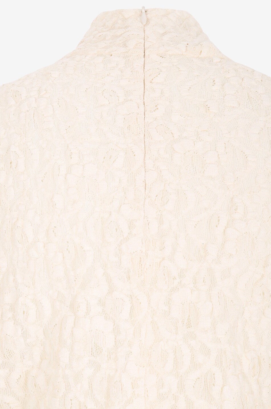 AKRIS PUNTO Floral patterned openwork top with stand-up collar Women EGGSHELL 3