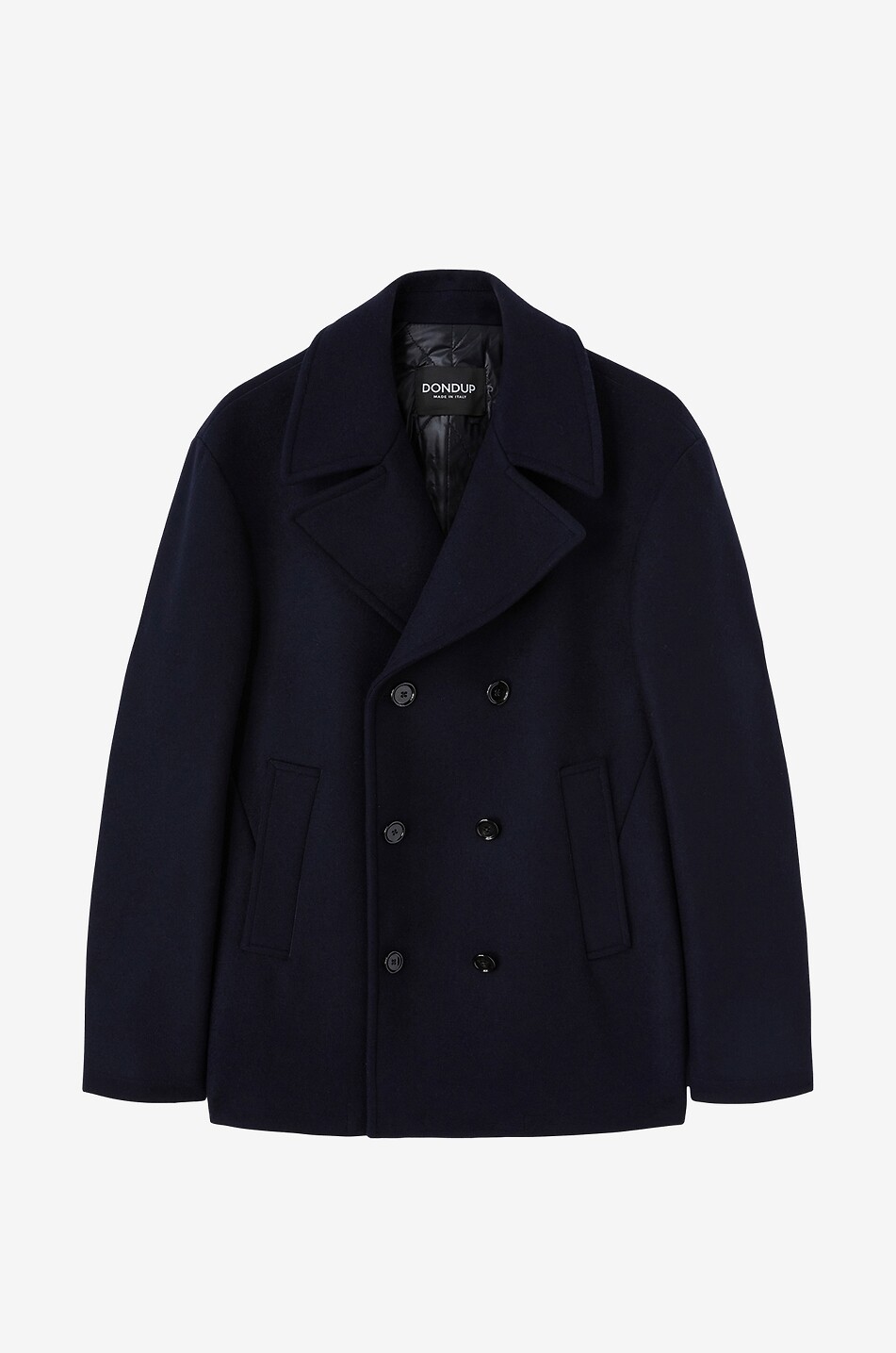 DONDUP Double-breasted wool peacoat Men Colourless 1