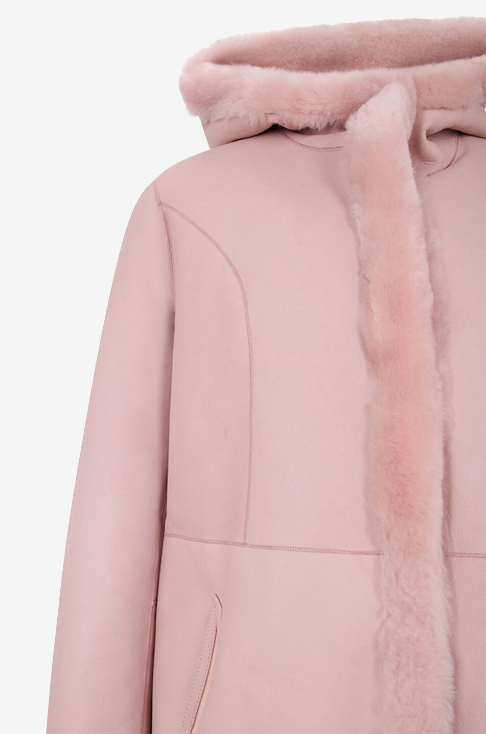ARMA Sama reversible shearling hooded coat Women LIGHT PINK 4