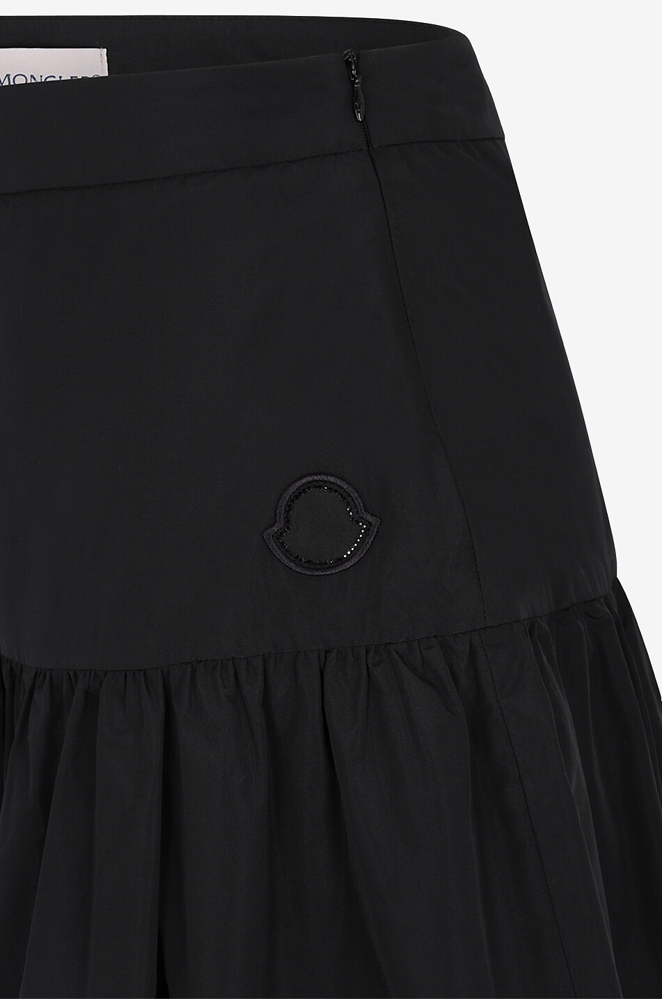 MONCLER Mini-Stufenvolantrock aus Taft Damen SCHWARZ 3