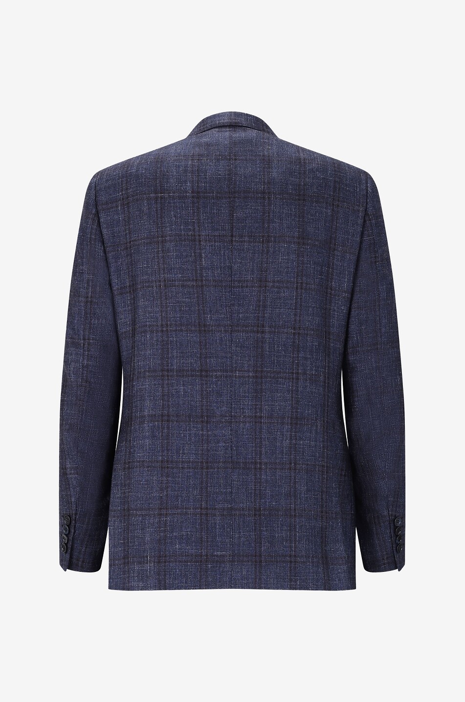 Checked silk and linen cashmere blazer