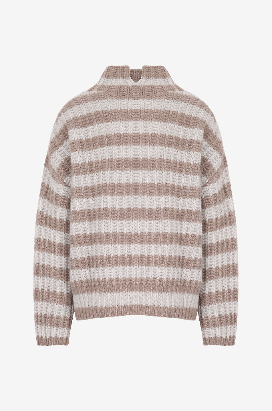 Pull boxy en maille côtelée épaisse à rayures