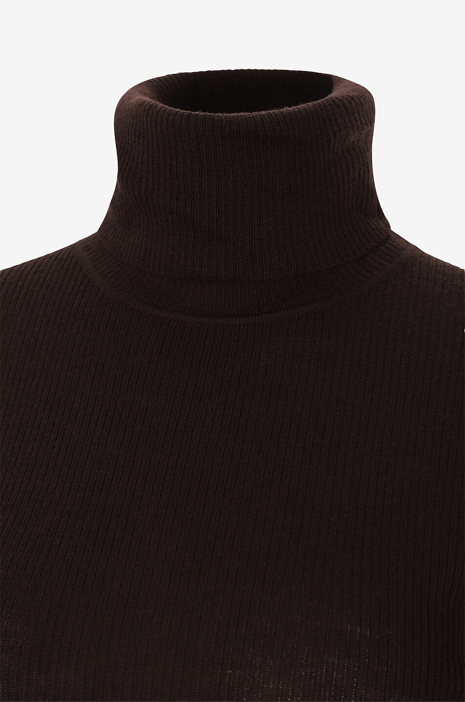BONGENIE Feiner Rippstrick-Schlauchpullover mit Rollkragen Damen BRAUN 3