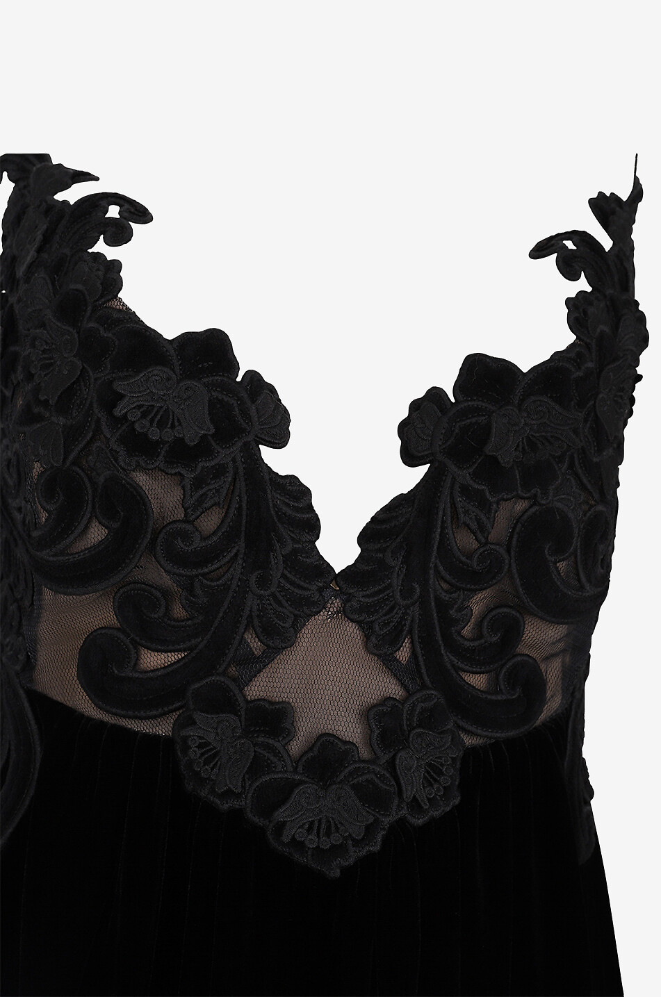 ZIMMERMANN Sensory Velvet strappy midi dress with lace Women BLACK 3