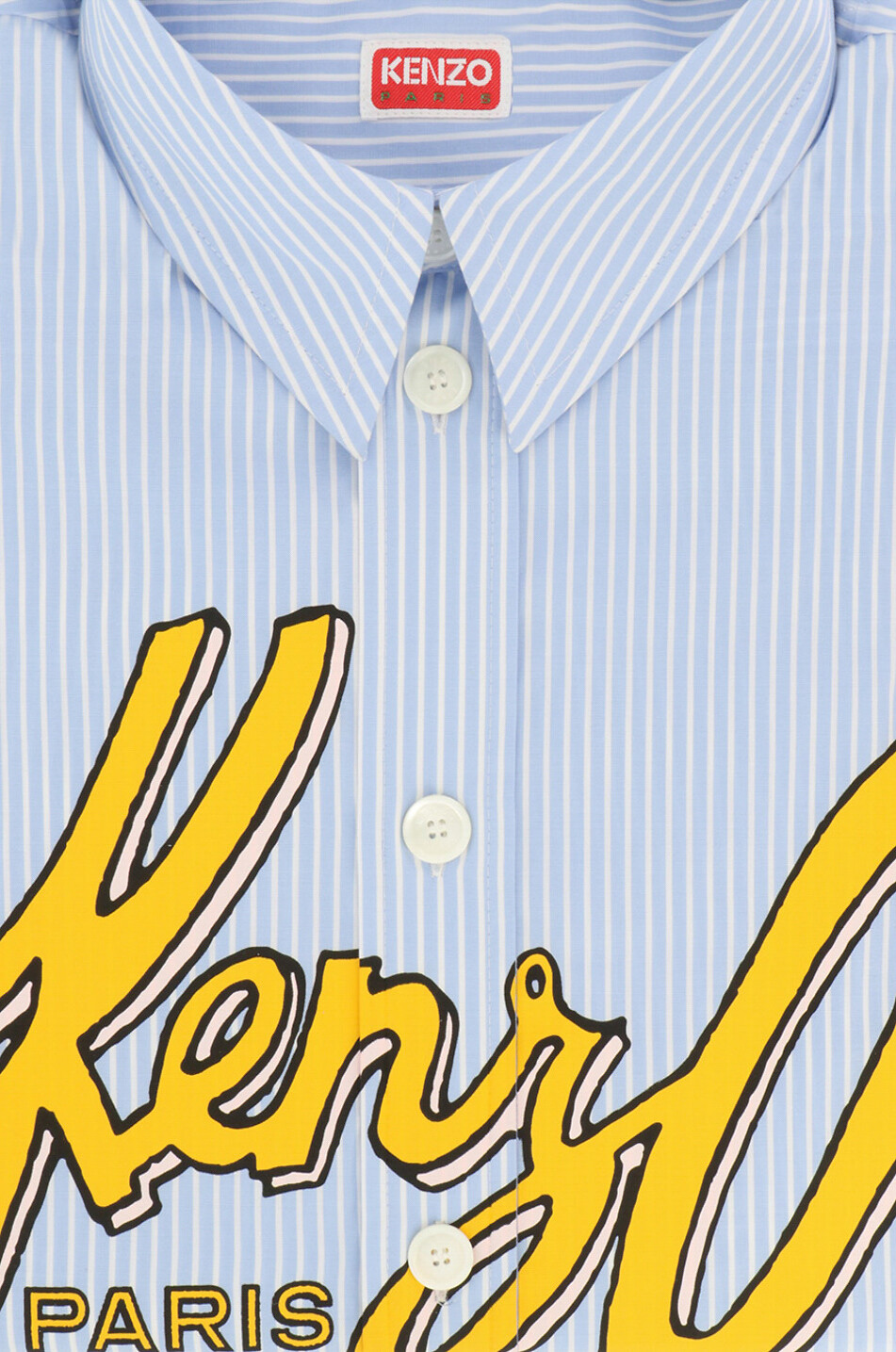 KENZO Chemise à manches longues en coton Kenzo Archive Logo Homme BLEU 2