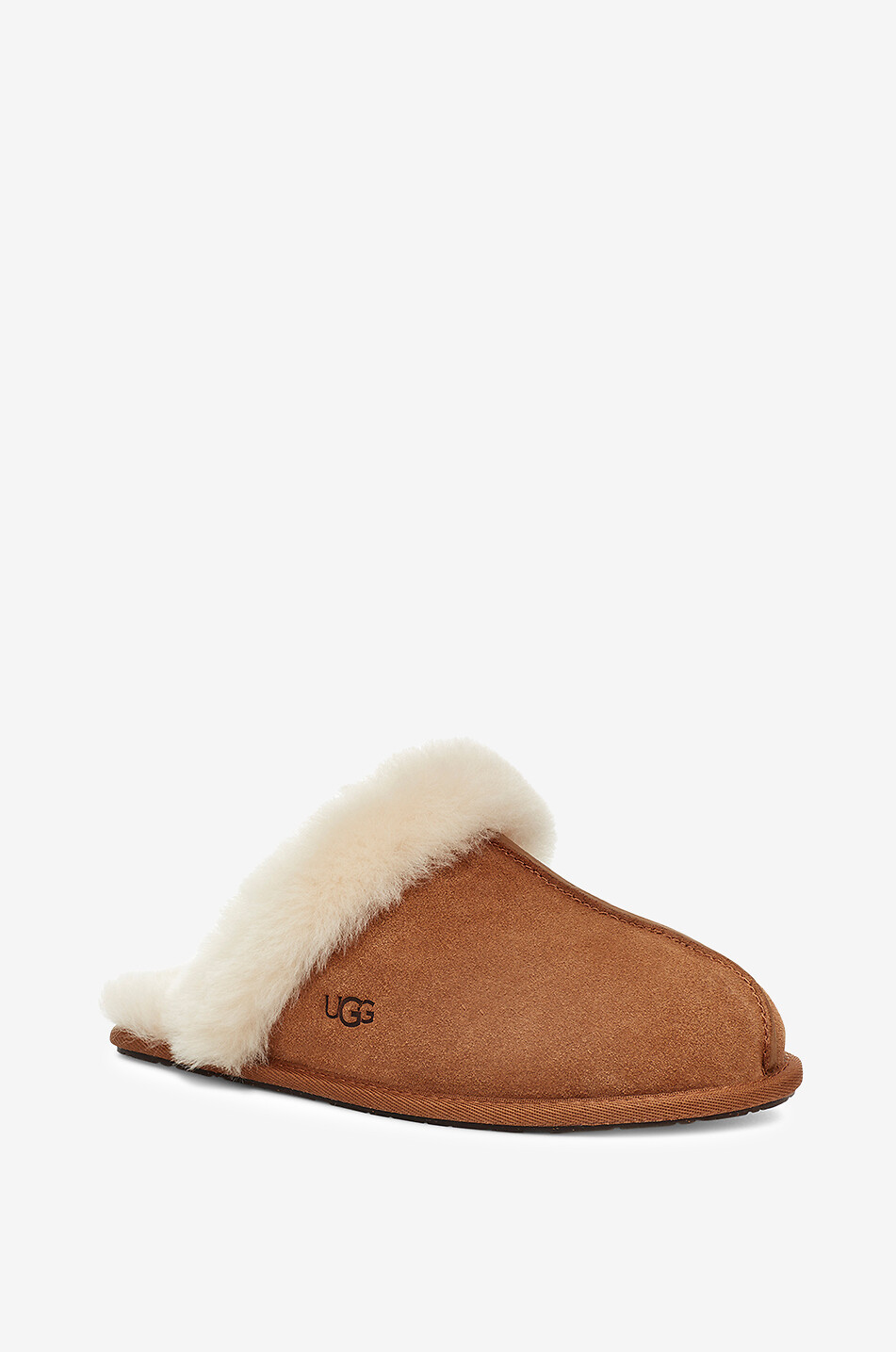 UGG Chaussons en daim et peau lainée W Scuffette II Femme MARRON 1