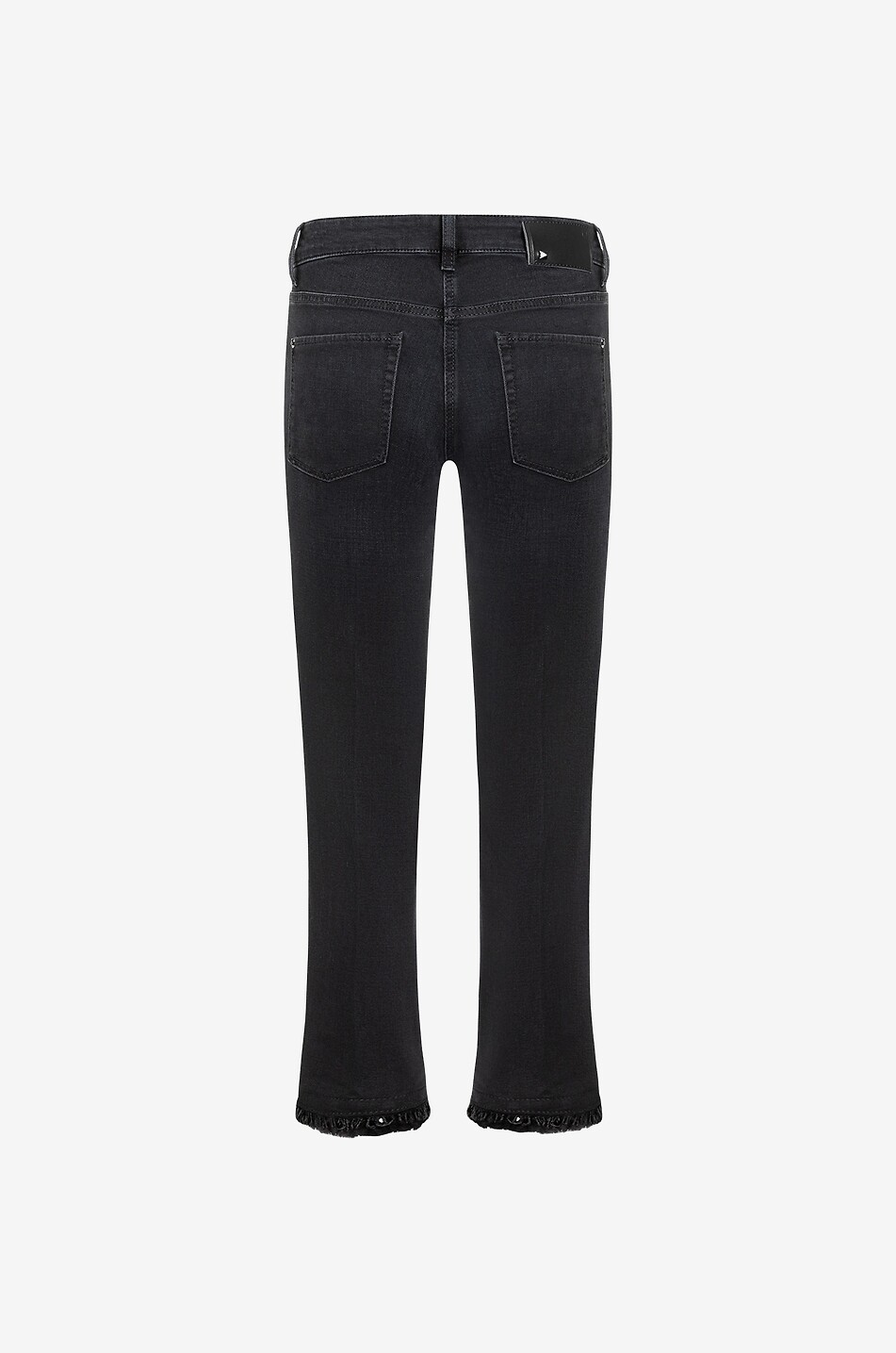 CAMBIO Verkürzte Bootcut-Jeans mit Federn Paris Easy Kick Damen SCHWARZ 2
