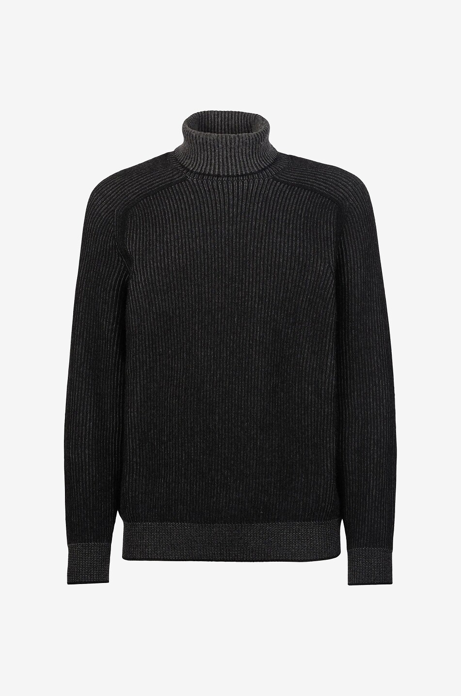 SEASE Pull côtelé à col roulé en cachemire Dinghy Roll Homme NOIR 1