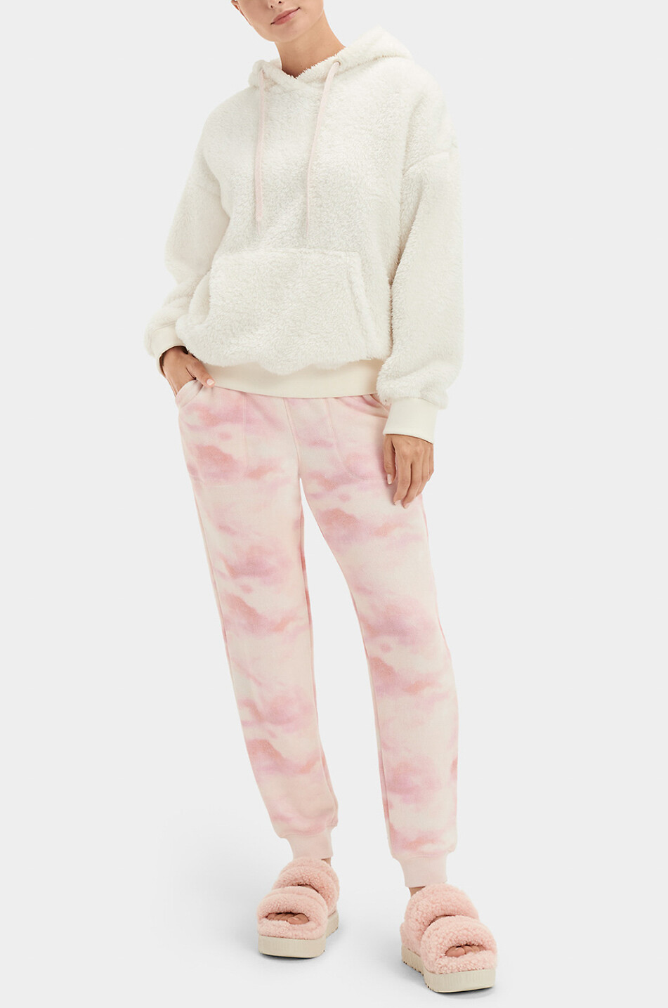UGG Sweat-shirt à capuche duveteux Loyra Femme BLANC CASSE 4