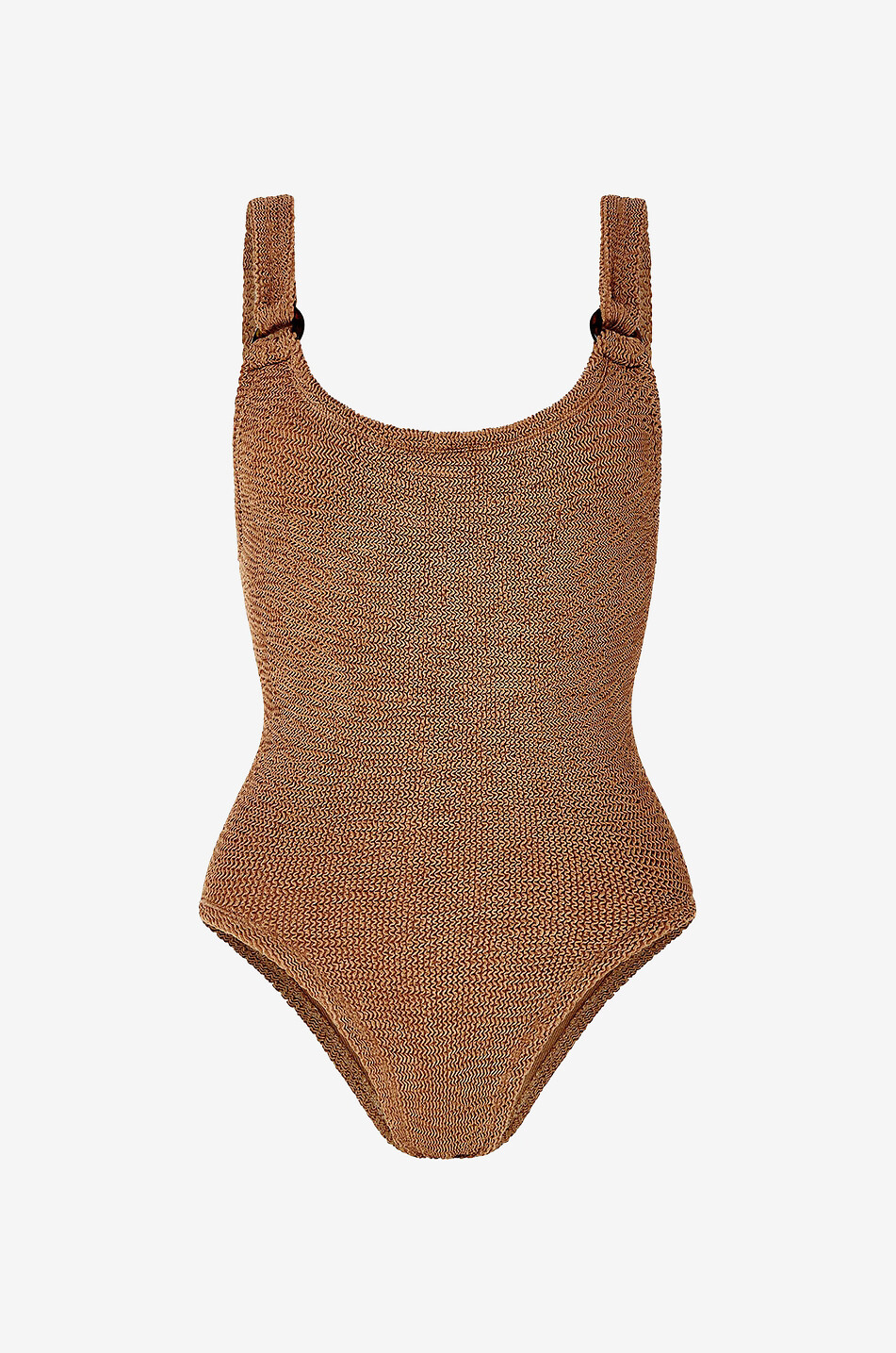 HUNZA G Domino seersucker swimsuit Women BROWN 1