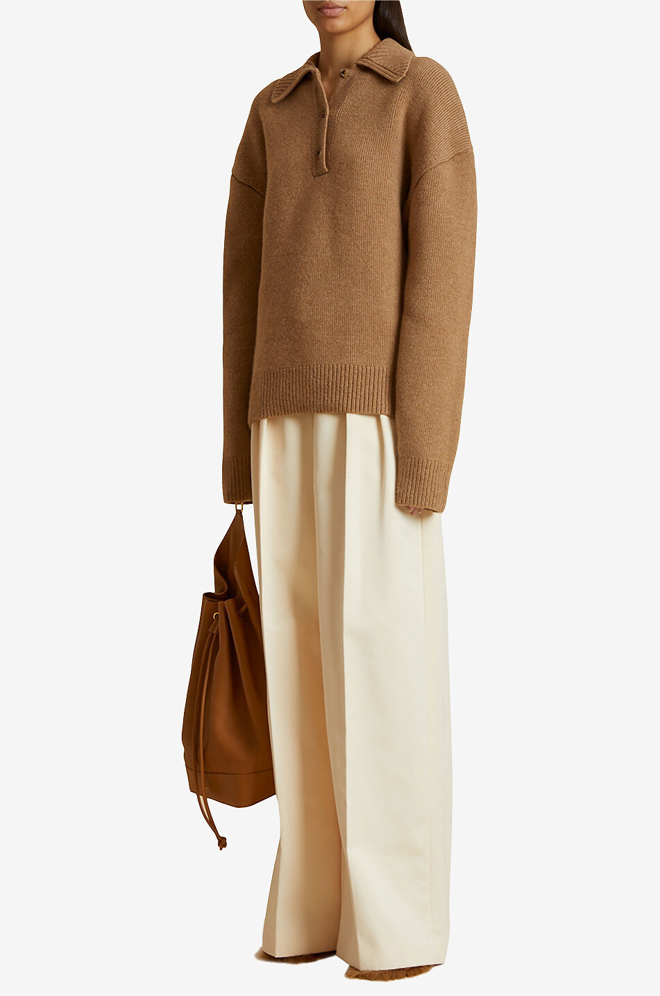 KHAITE Polo-Pullover aus Kaschmir The Bristol Damen KAMELFARBEN 4