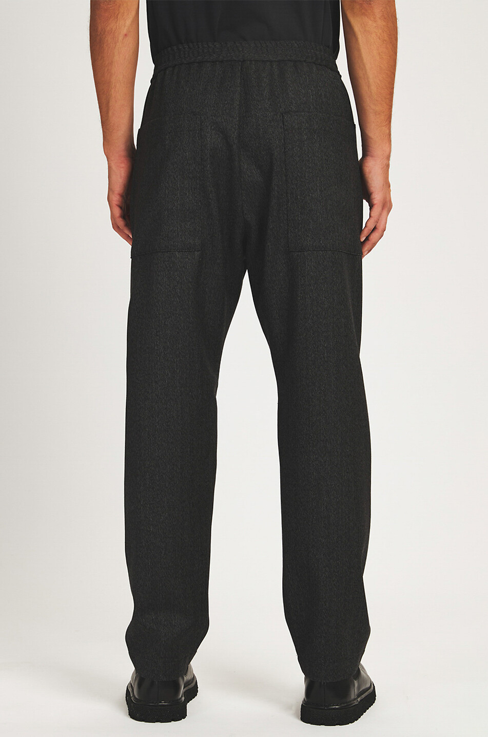 BARENA VENEZIA Pantalon droit coupe jogger à chevrons Bativoga Position Homme GRIS FONCÉ 7