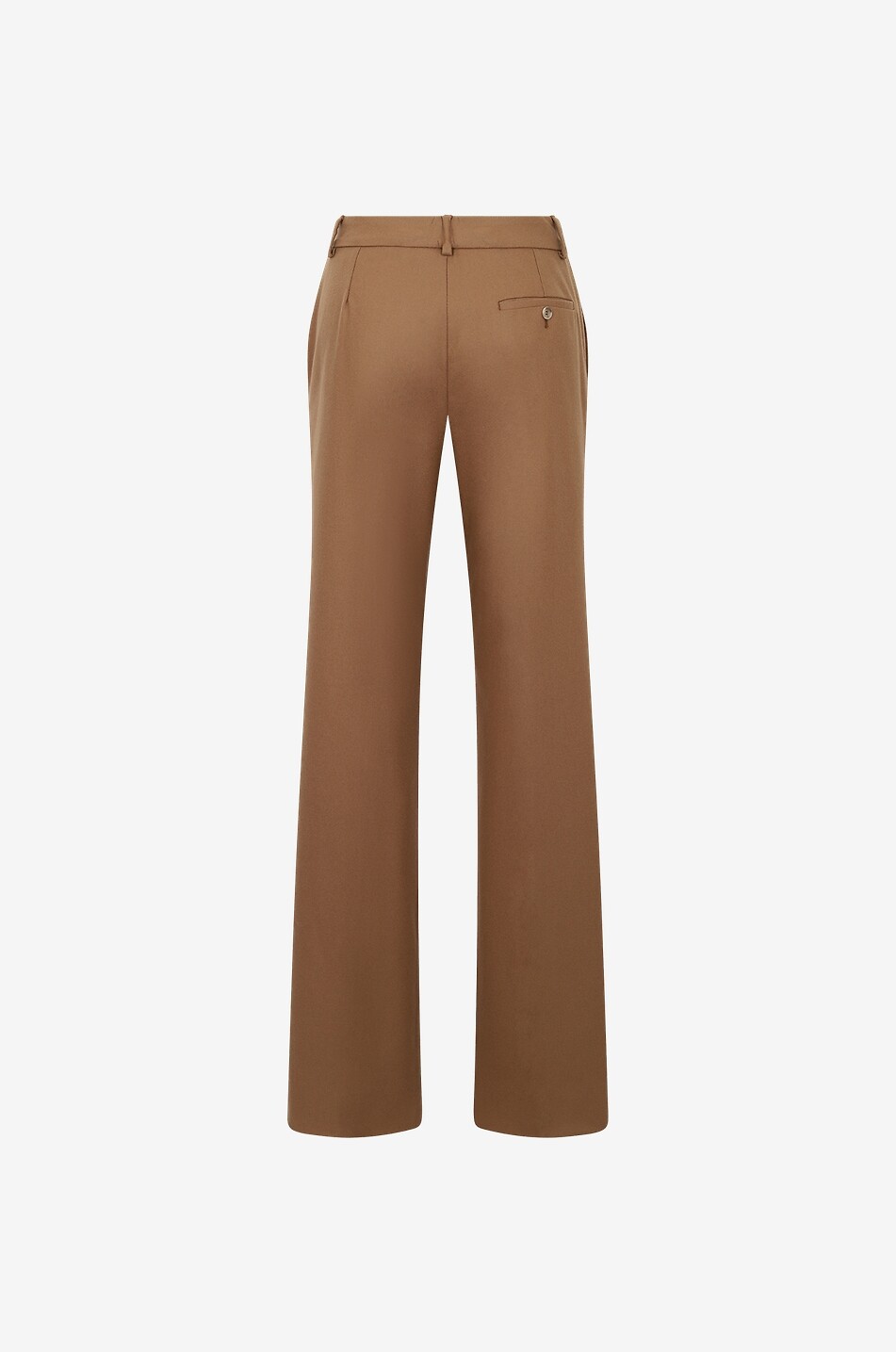 Flared flannel trousers with logo plate
