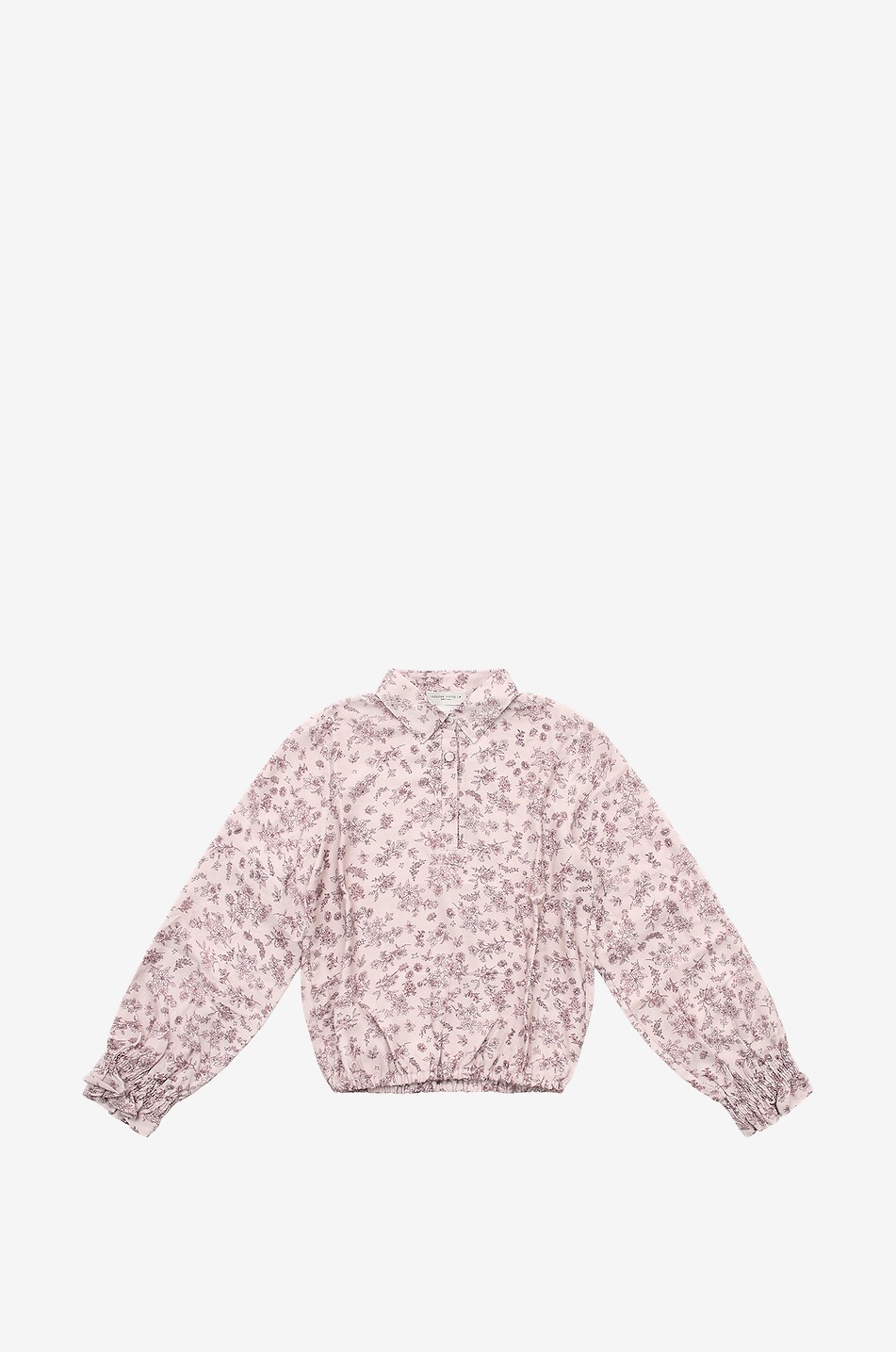 Floral viscose fluid girl's polo shirt