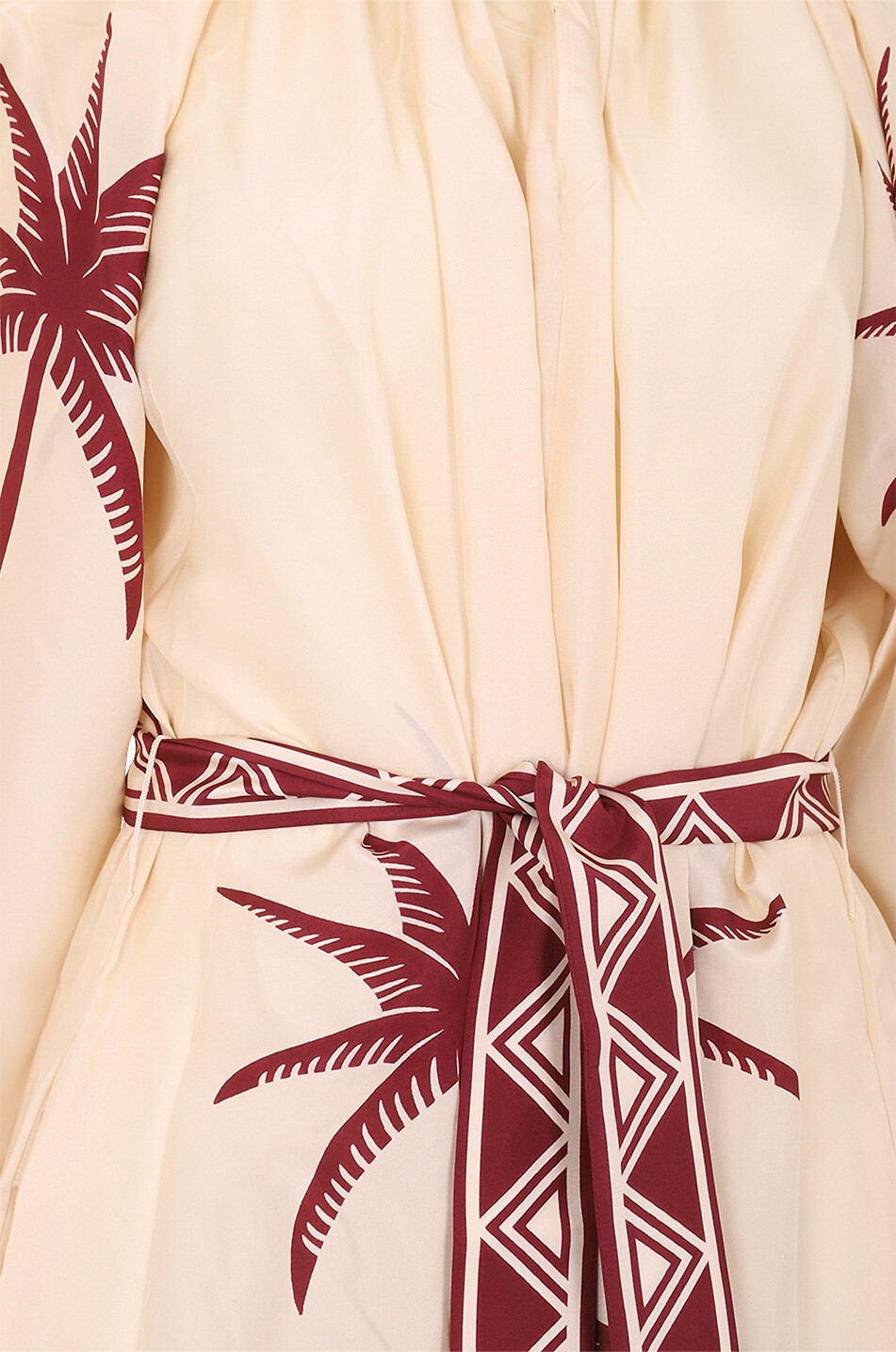 Cerere Date Palms Placée silk voile maxi dress