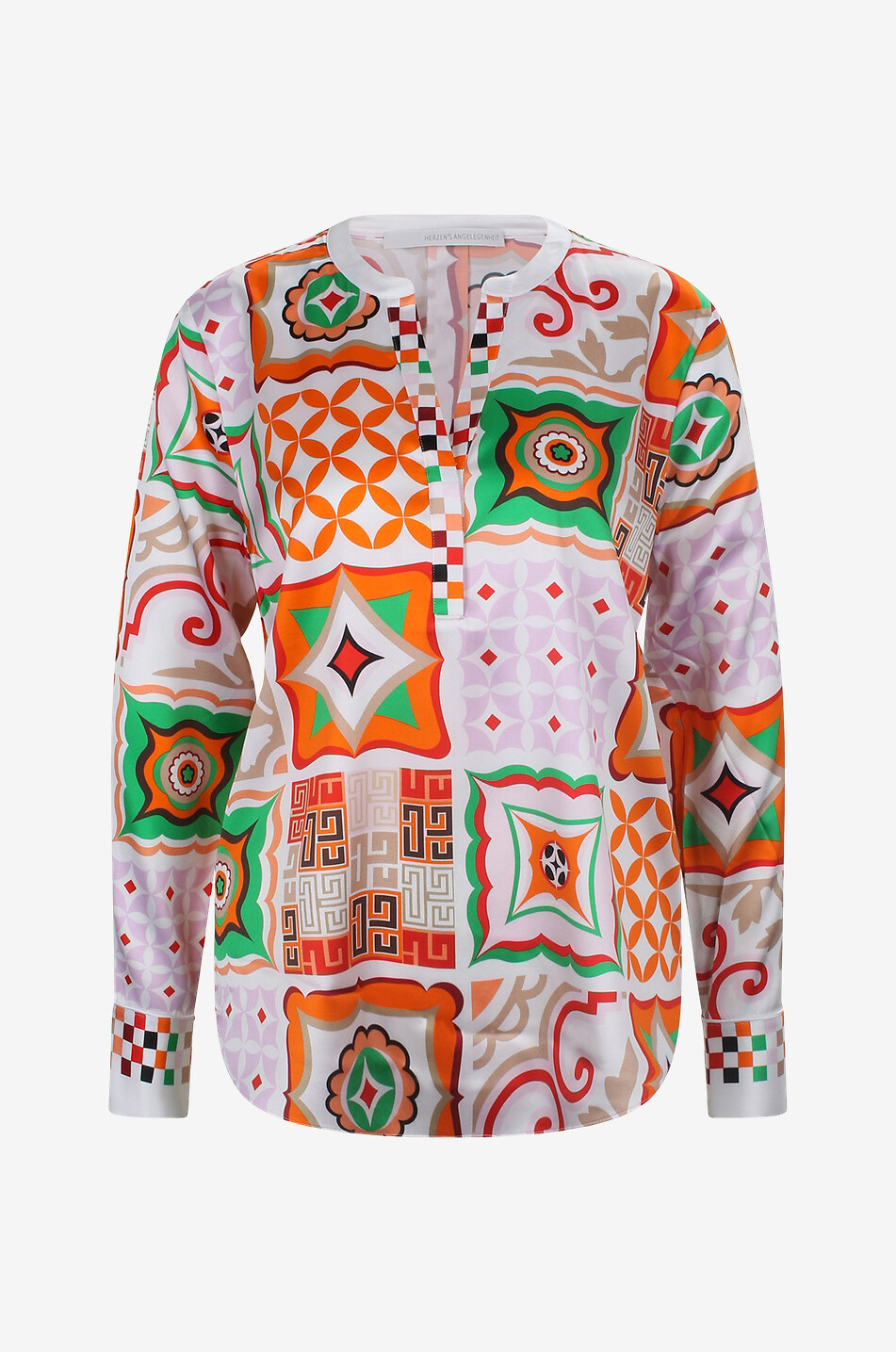 Langärmelige Bluse aus Seide