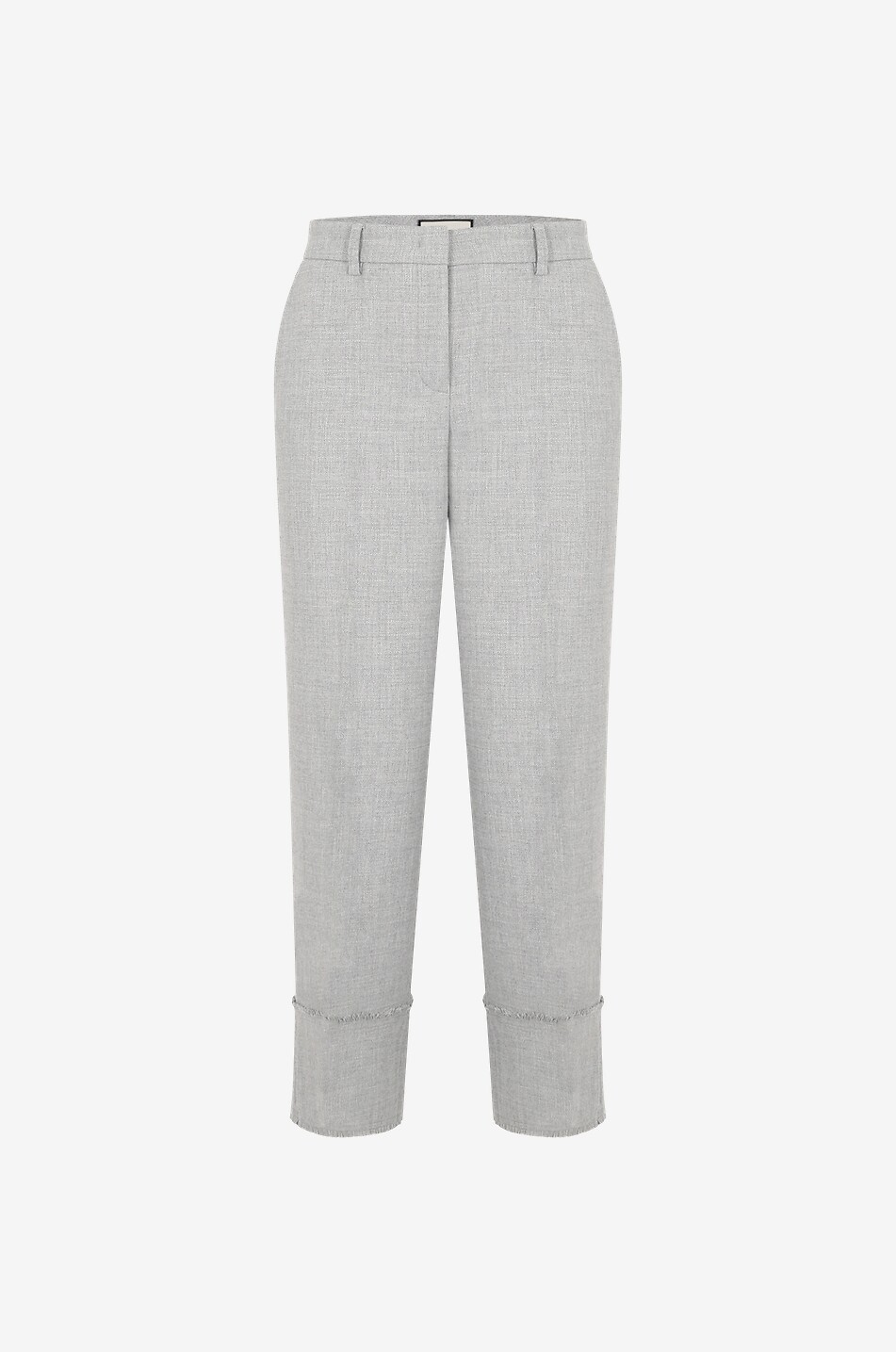 Mia frayed cropped straight-leg trousers