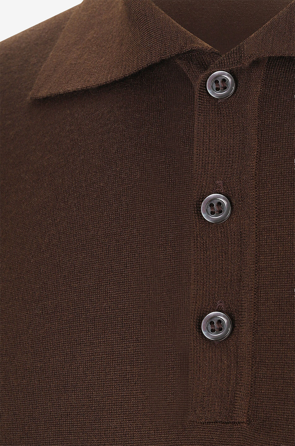 BARENA VENEZIA Feinstrick-Langarm-Polohemd Pevaron Brunal Herren BRAUN 9