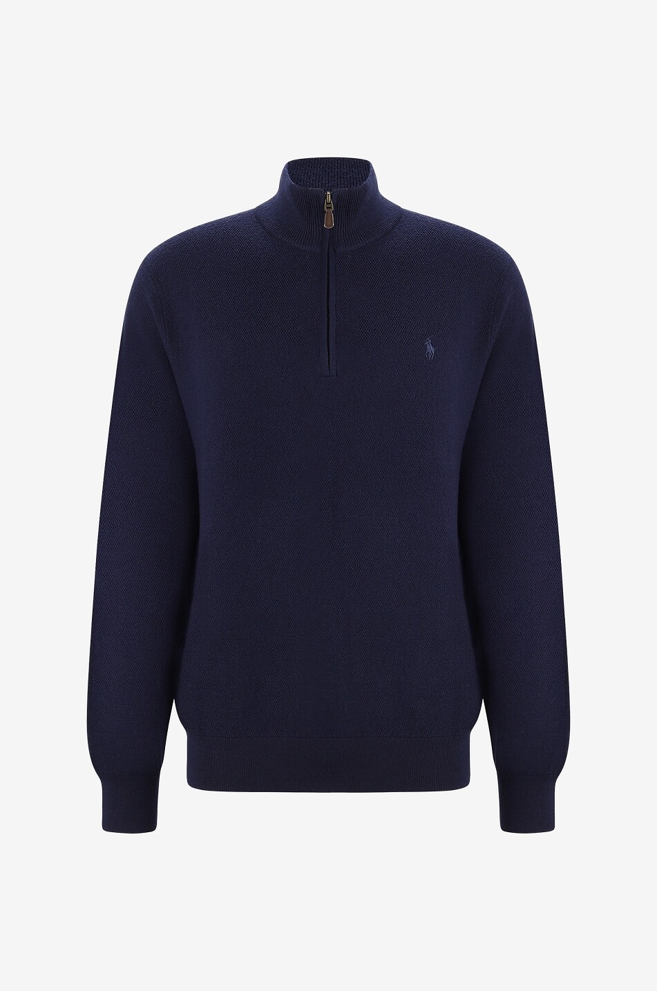 Pull fin en laine lavable à col montant zippé Pon