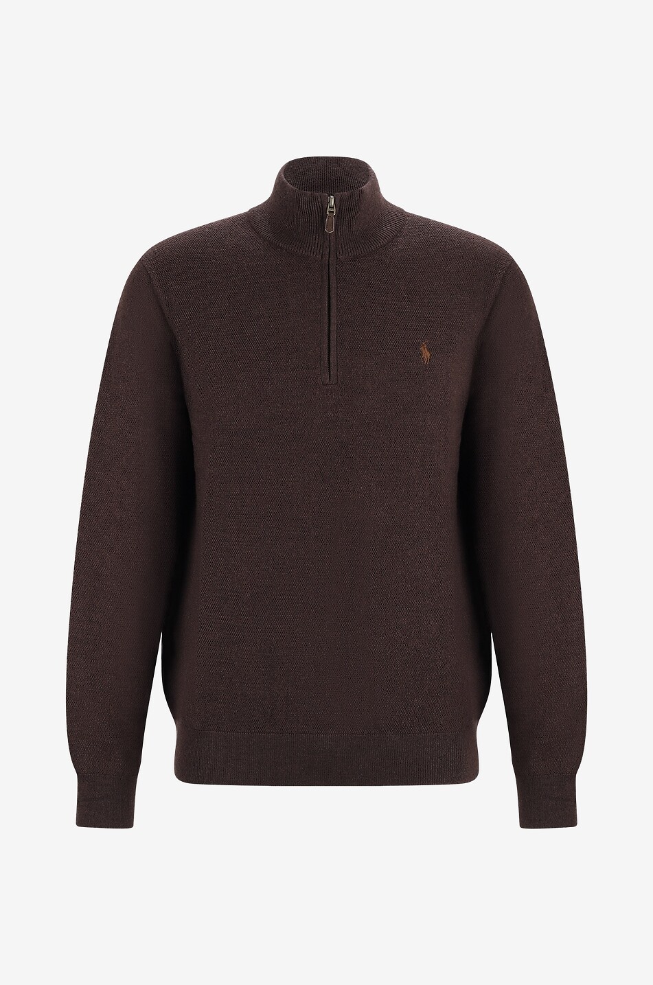 Pull fin en laine lavable à col montant zippé Pon
