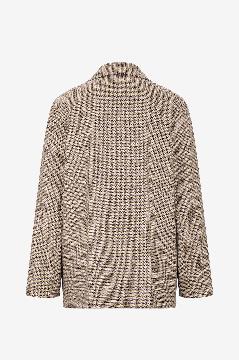 Blazer oversize croisé pied-de-poule en laine vierge