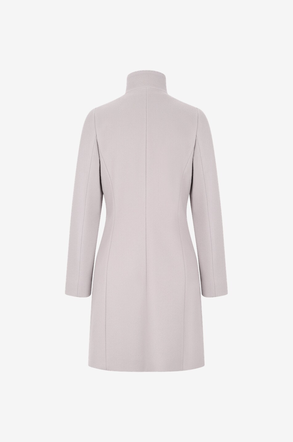 Virgin wool three-quarter length coat with quilted bib