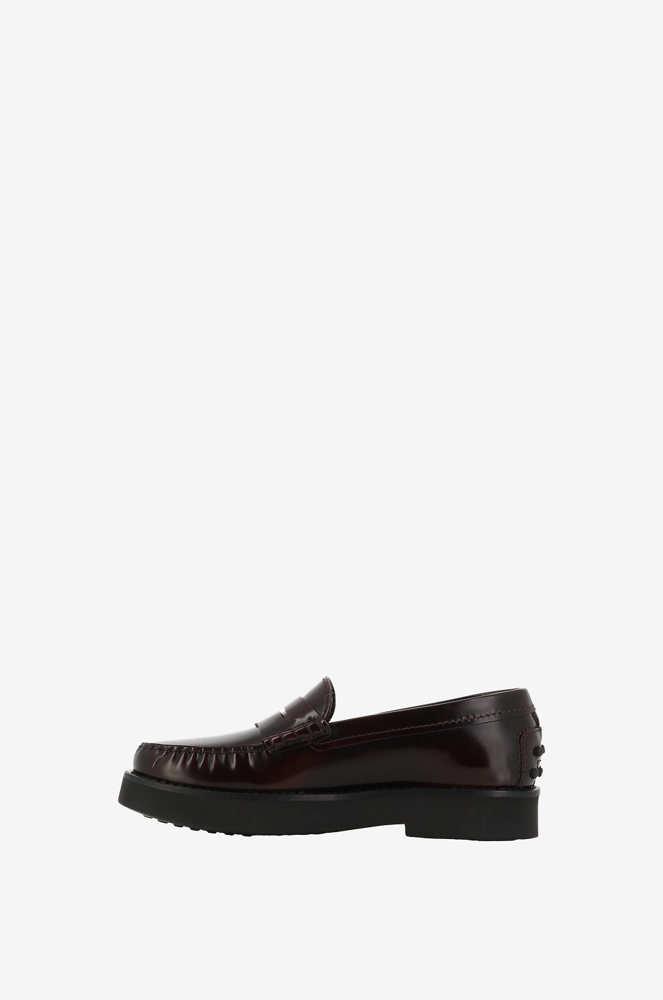 TOD'S Shiny platform loafers with Gommino detail Women DARK RED 3