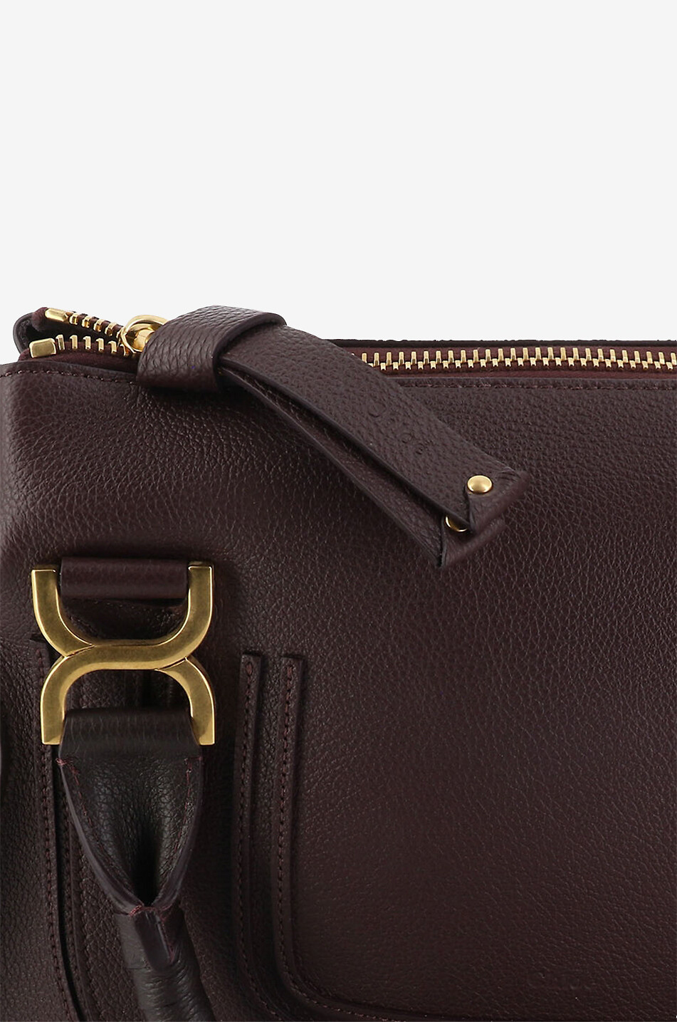 CHLOE Marcie Medium double carry grained leather bag Women PURPLE 6