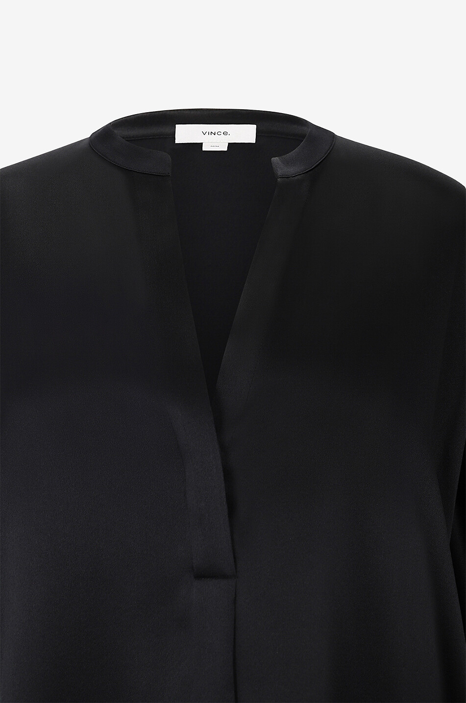 VINCE Langärmelige Bluse aus Seidensatin Damen SCHWARZ 3